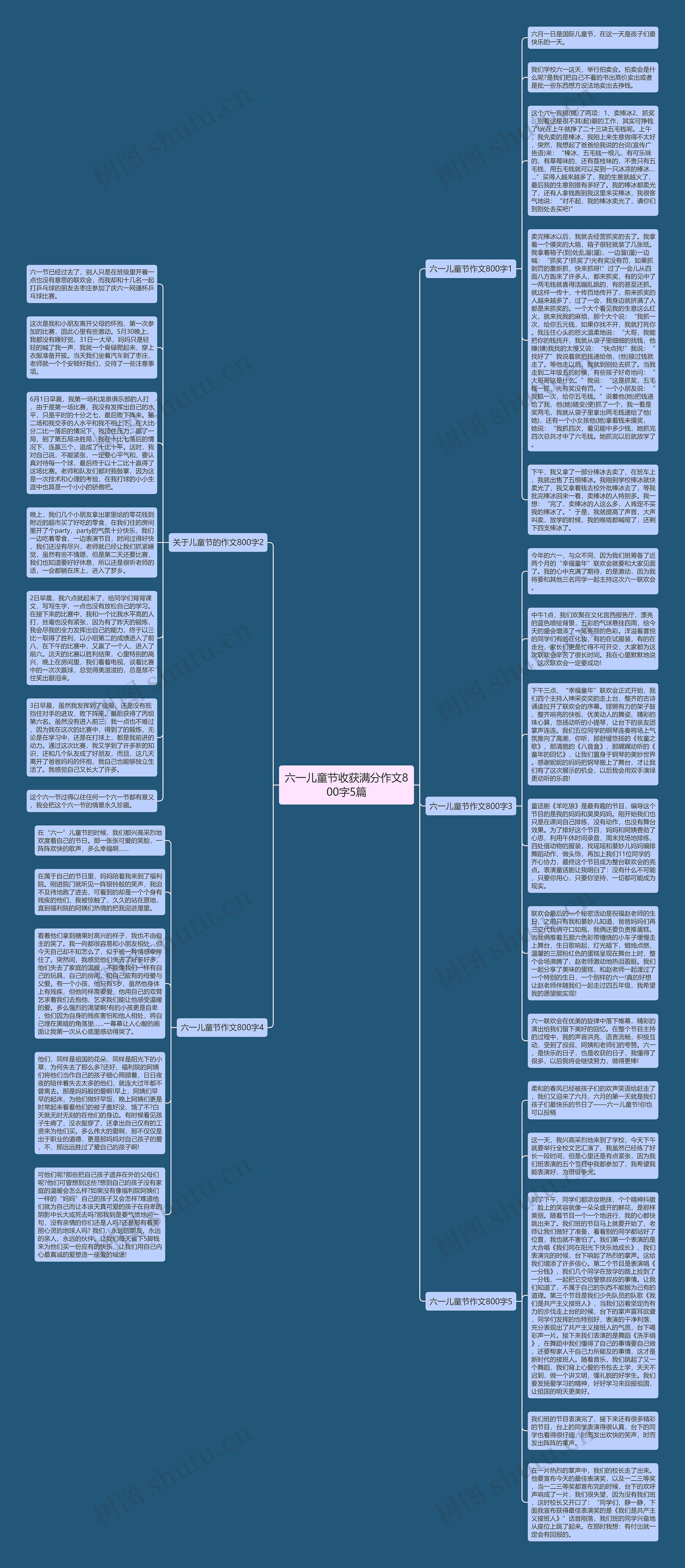 六一儿童节收获满分作文800字5篇思维导图