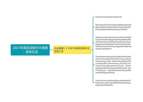 2021年英语四级作文预测：宿舍生活