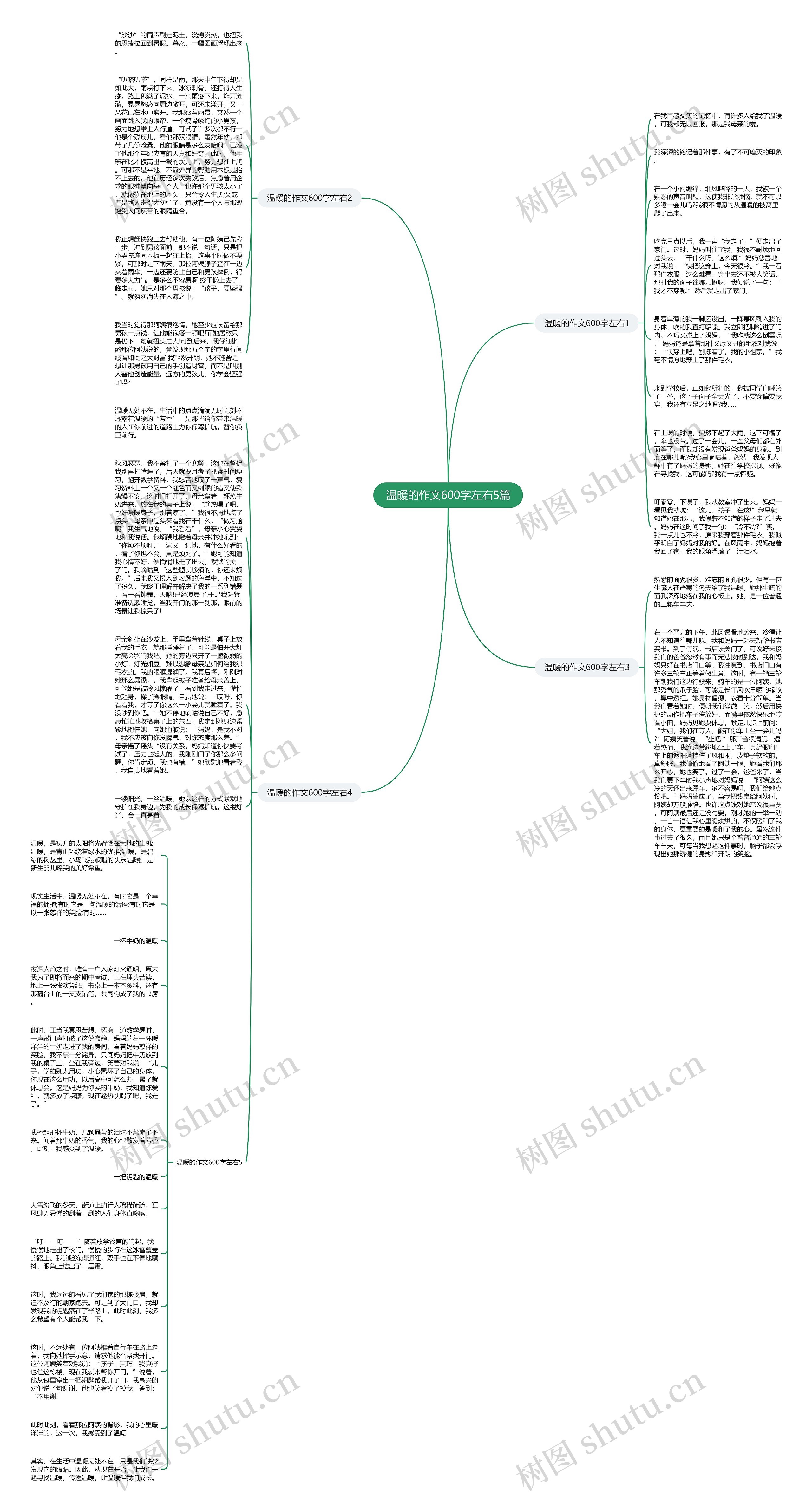 温暖的作文600字左右5篇思维导图