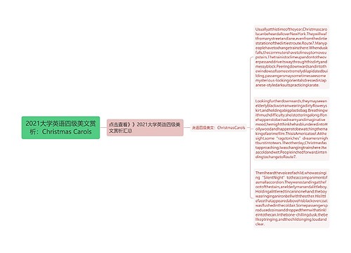 2021大学英语四级美文赏析：Christmas Carols