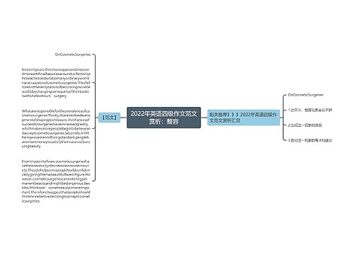 2022年英语四级作文范文赏析：整容