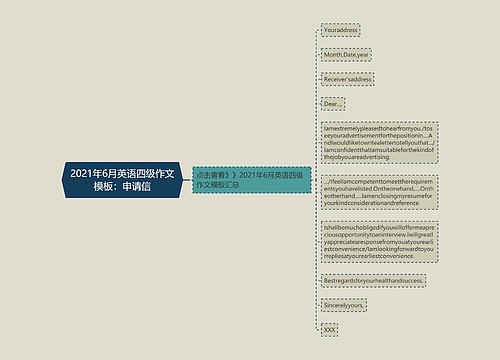 2021年6月英语四级作文模板：申请信