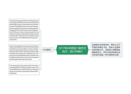 2017年6月英语六级作文范文：自行车骑行