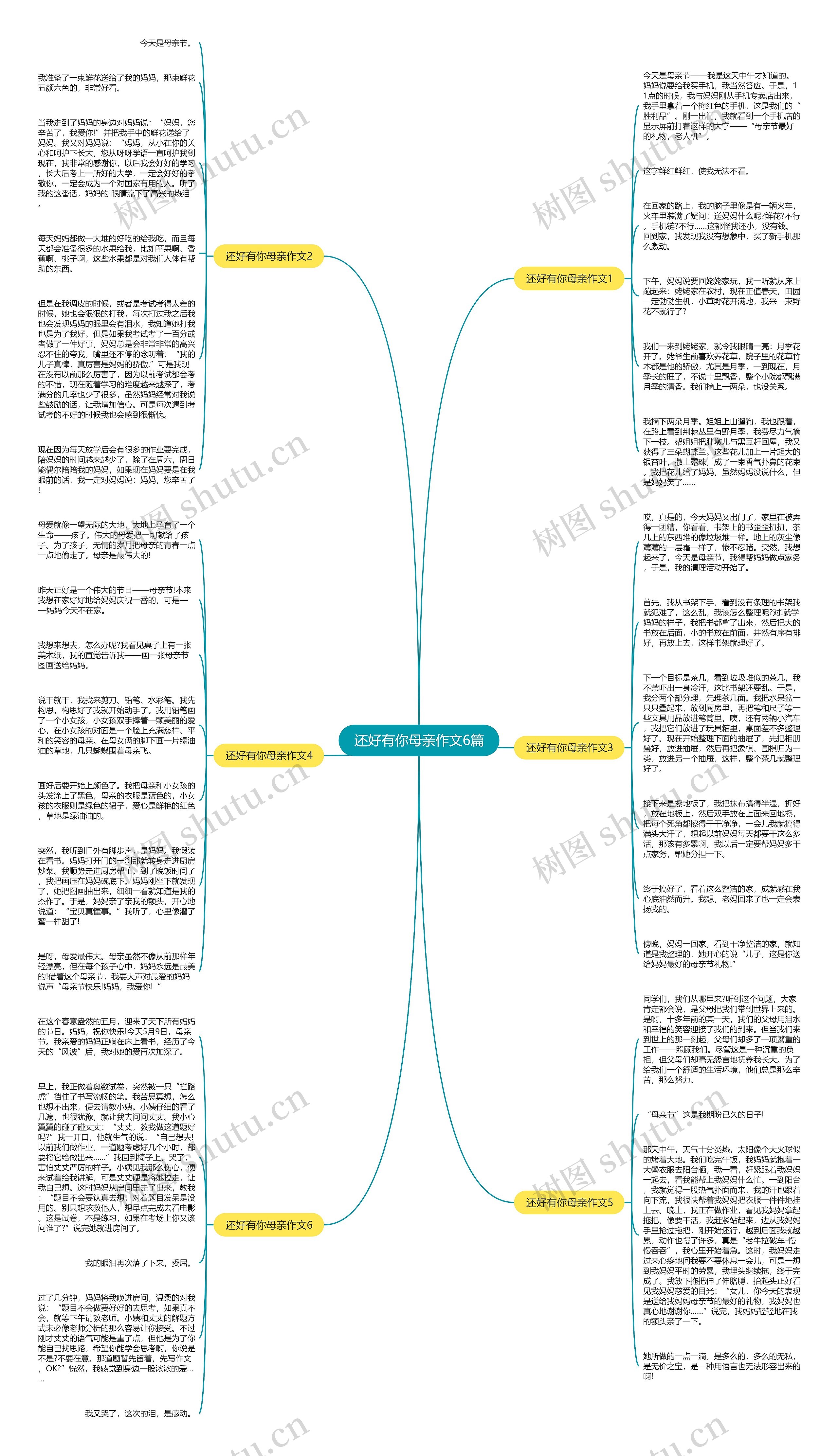 还好有你母亲作文6篇思维导图