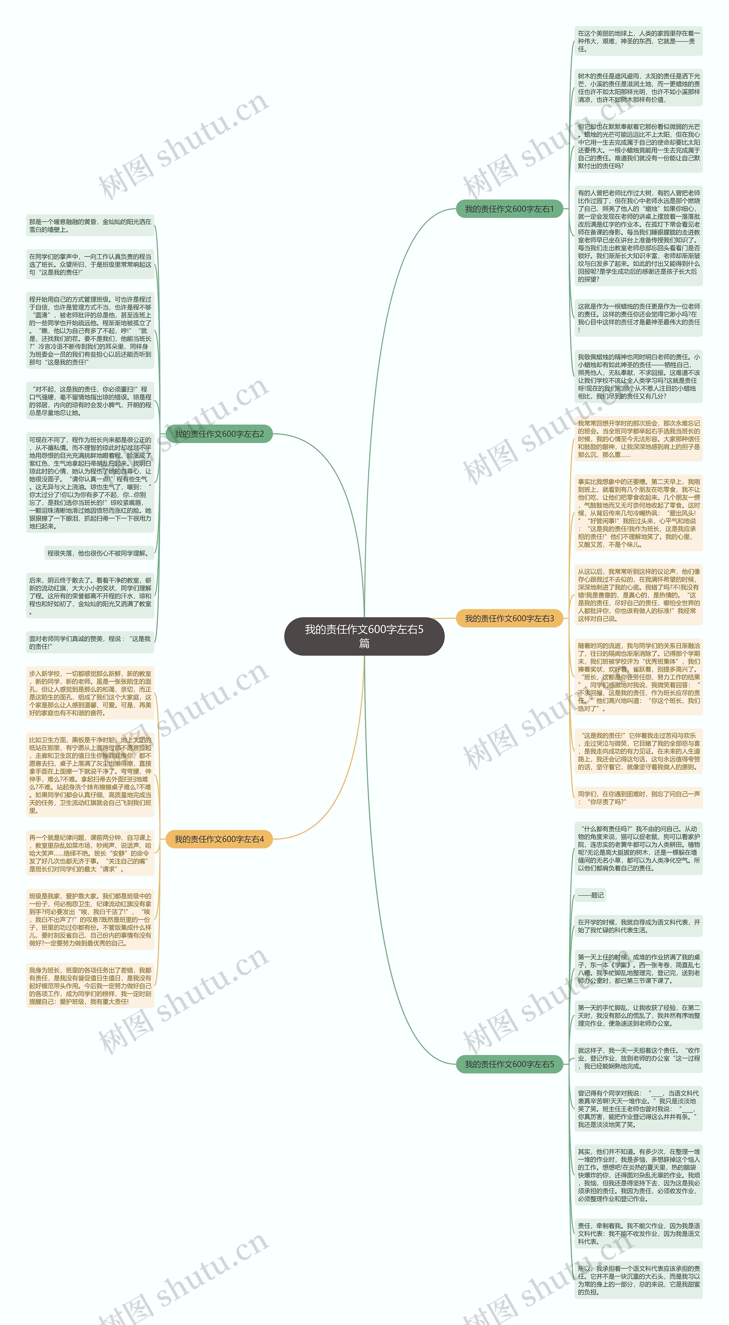 我的责任作文600字左右5篇思维导图