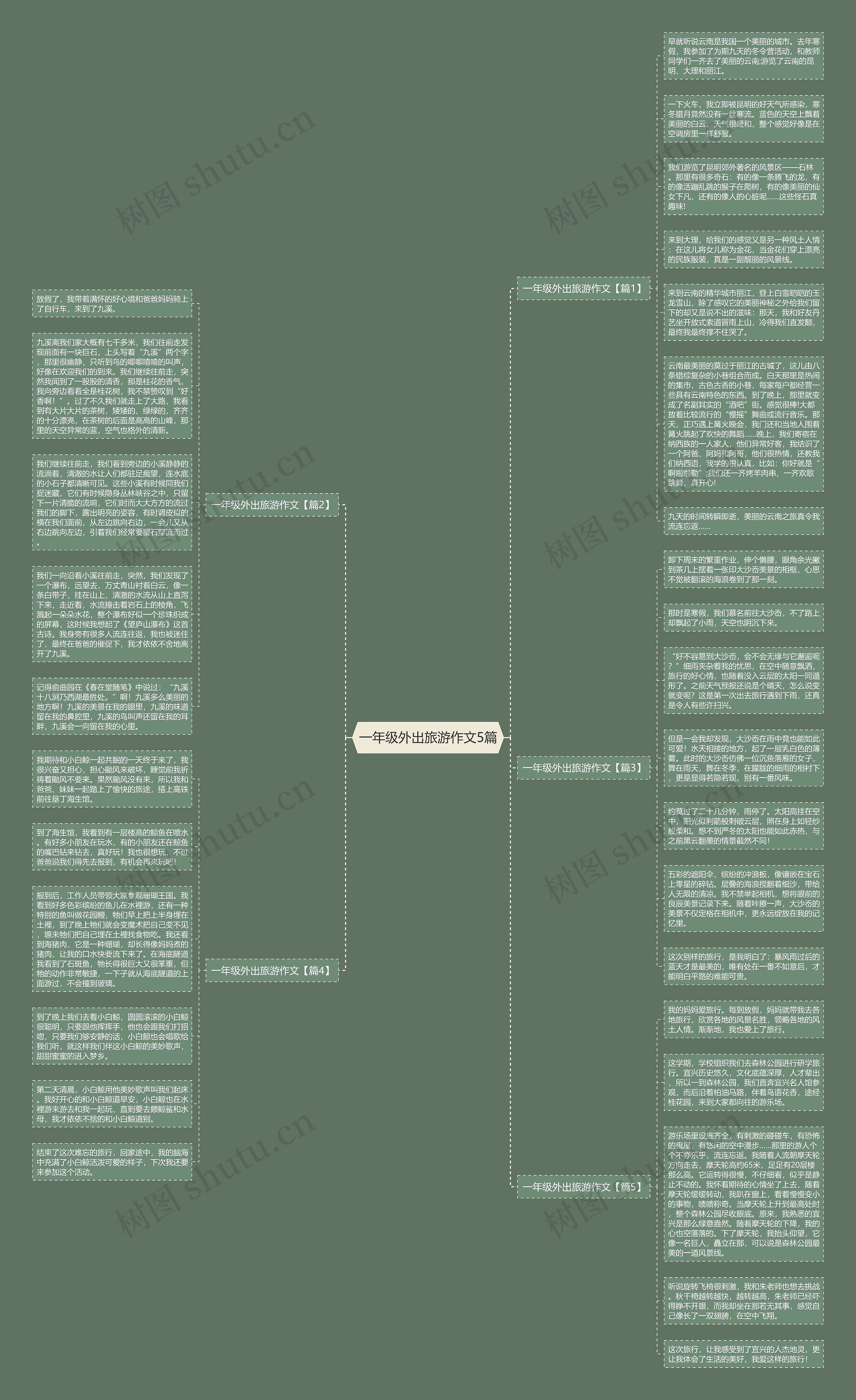 一年级外出旅游作文5篇思维导图