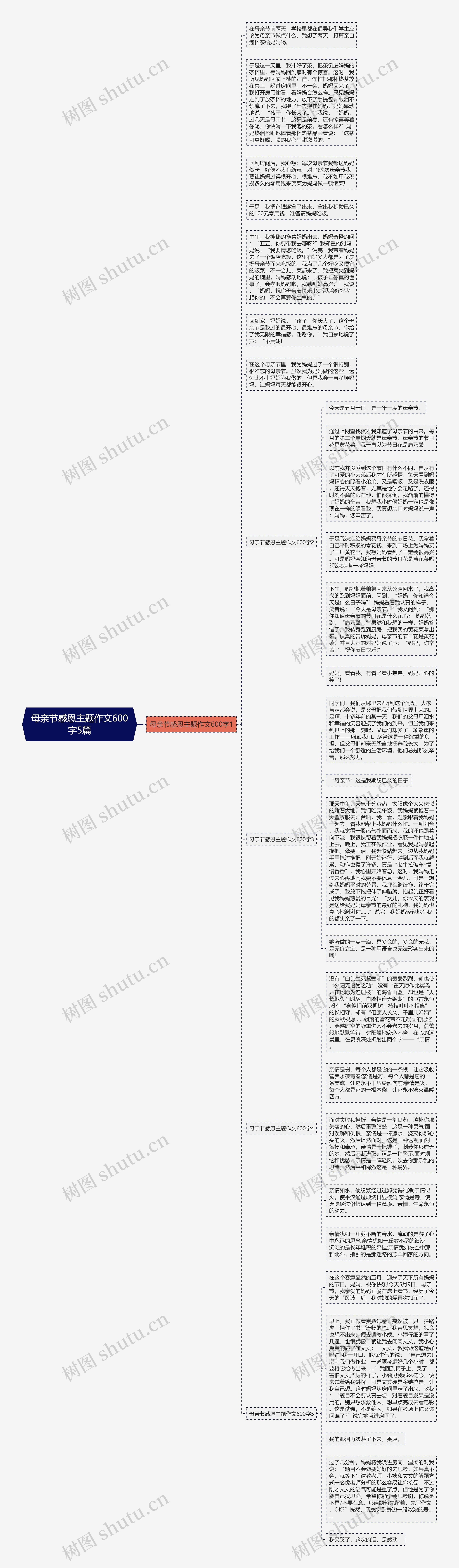 母亲节感恩主题作文600字5篇