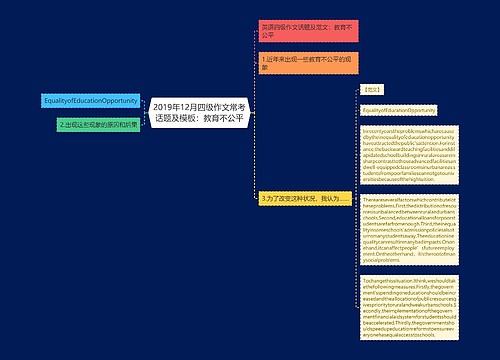 2019年12月四级作文常考话题及模板：教育不公平