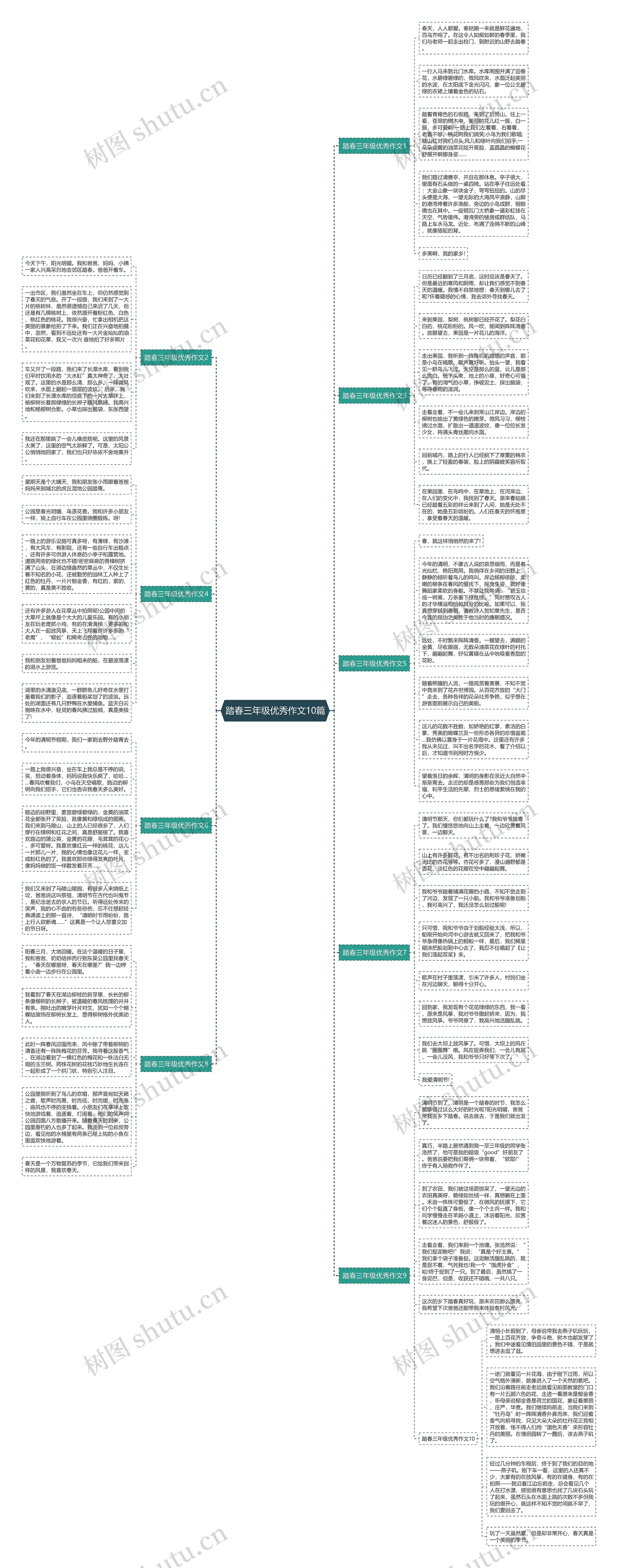 踏春三年级优秀作文10篇思维导图