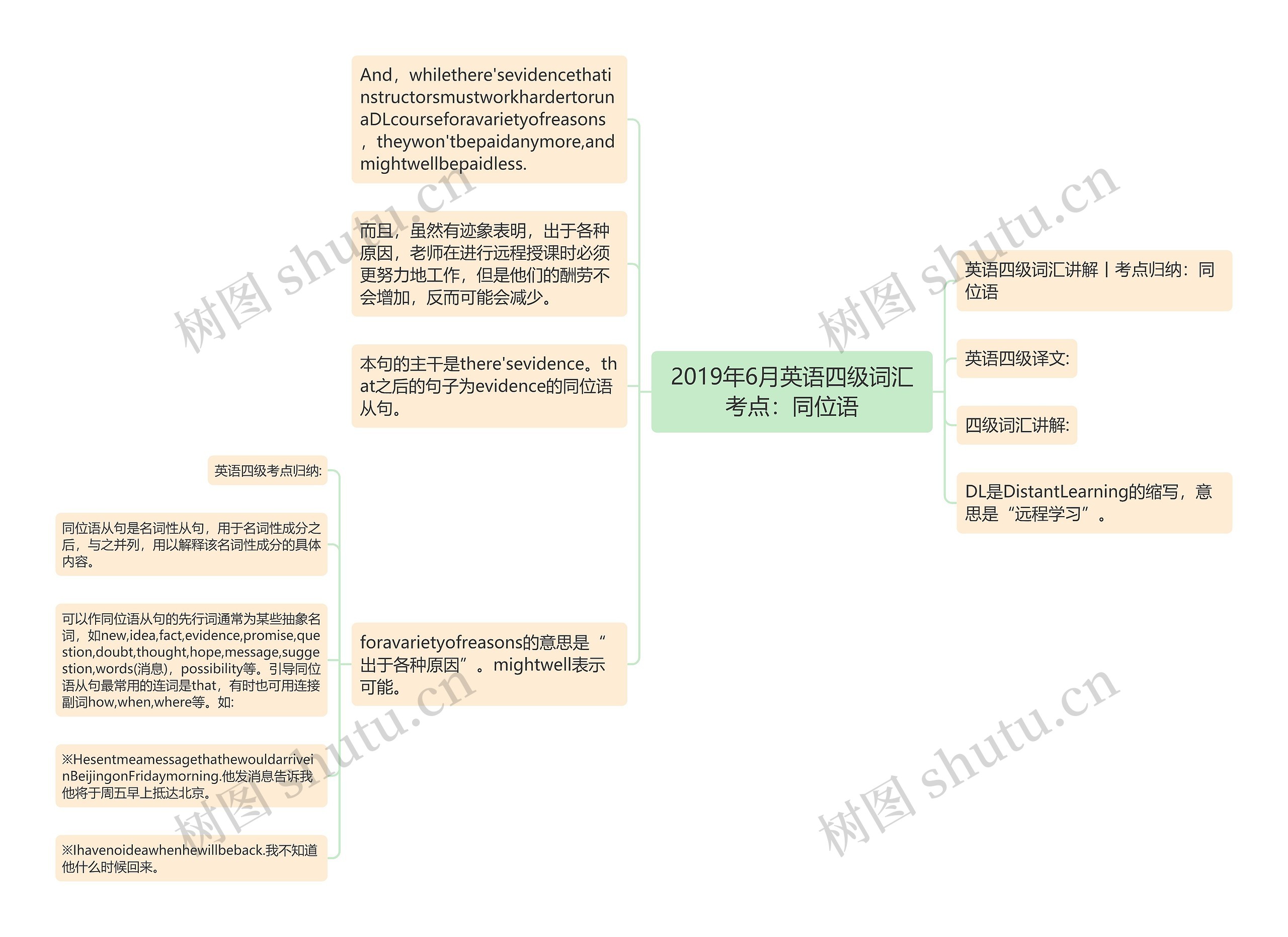 2019年6月英语四级词汇考点：同位语