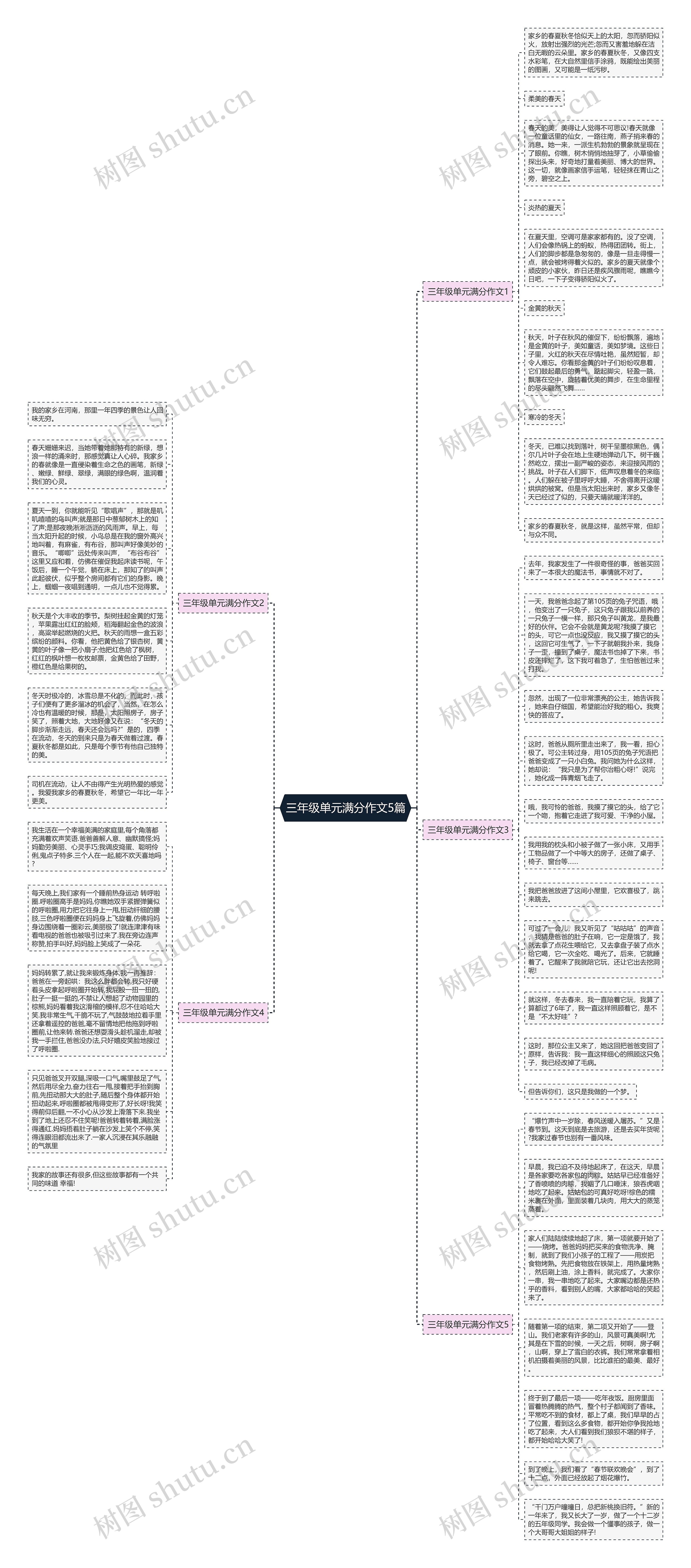 三年级单元满分作文5篇思维导图