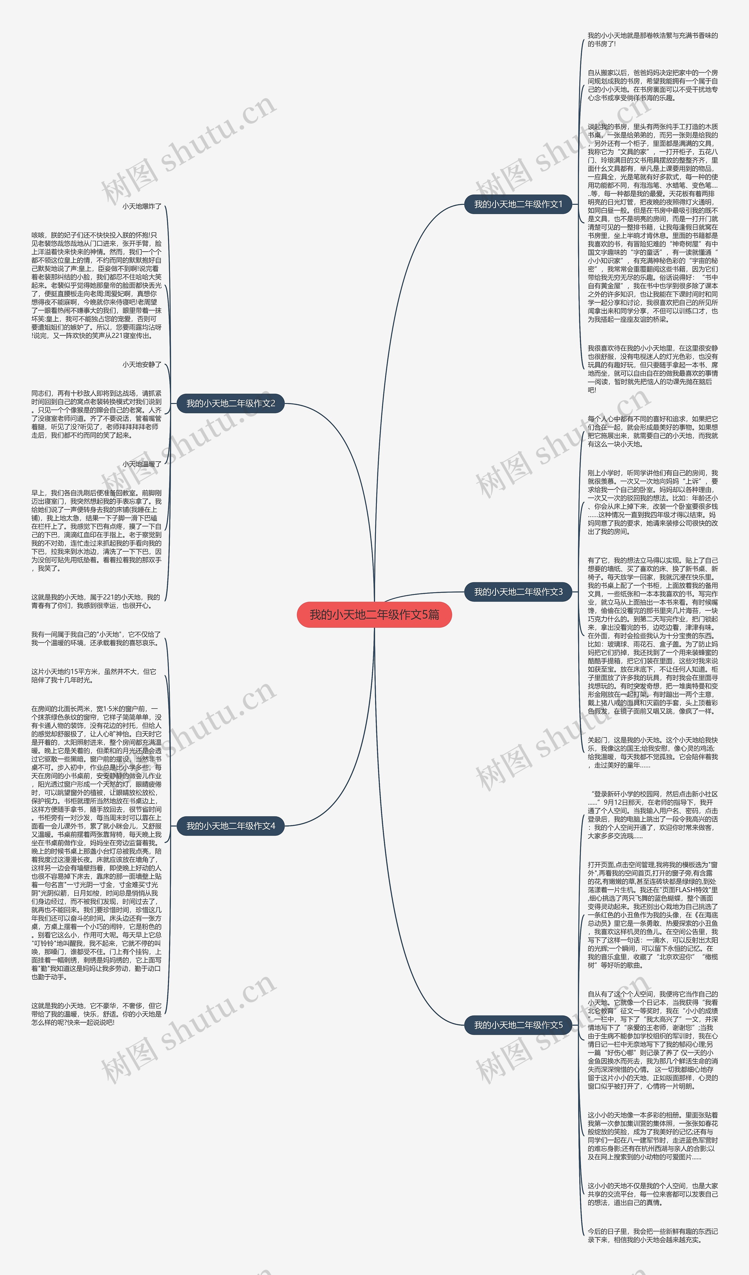 我的小天地二年级作文5篇思维导图