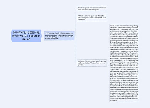 2018年6月大学英语六级听力常考时文：Suburbanization
