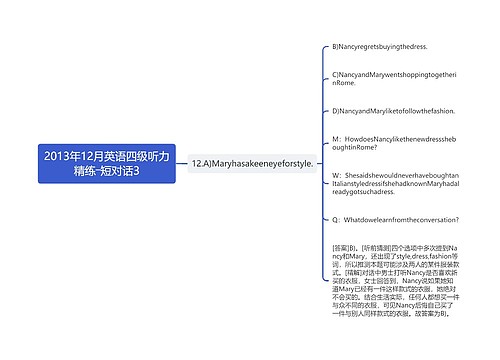 2013年12月英语四级听力精练―短对话3