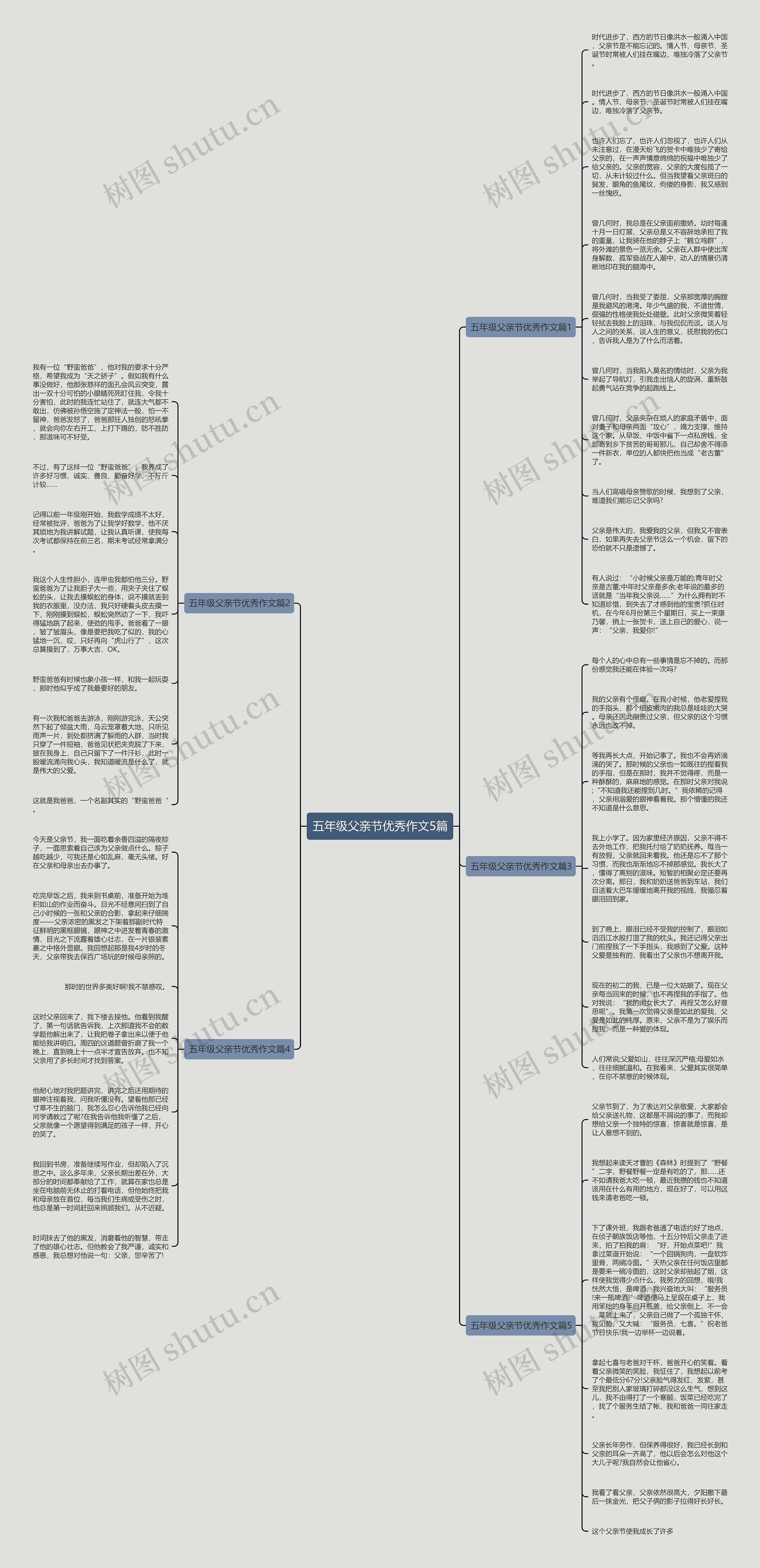 五年级父亲节优秀作文5篇思维导图