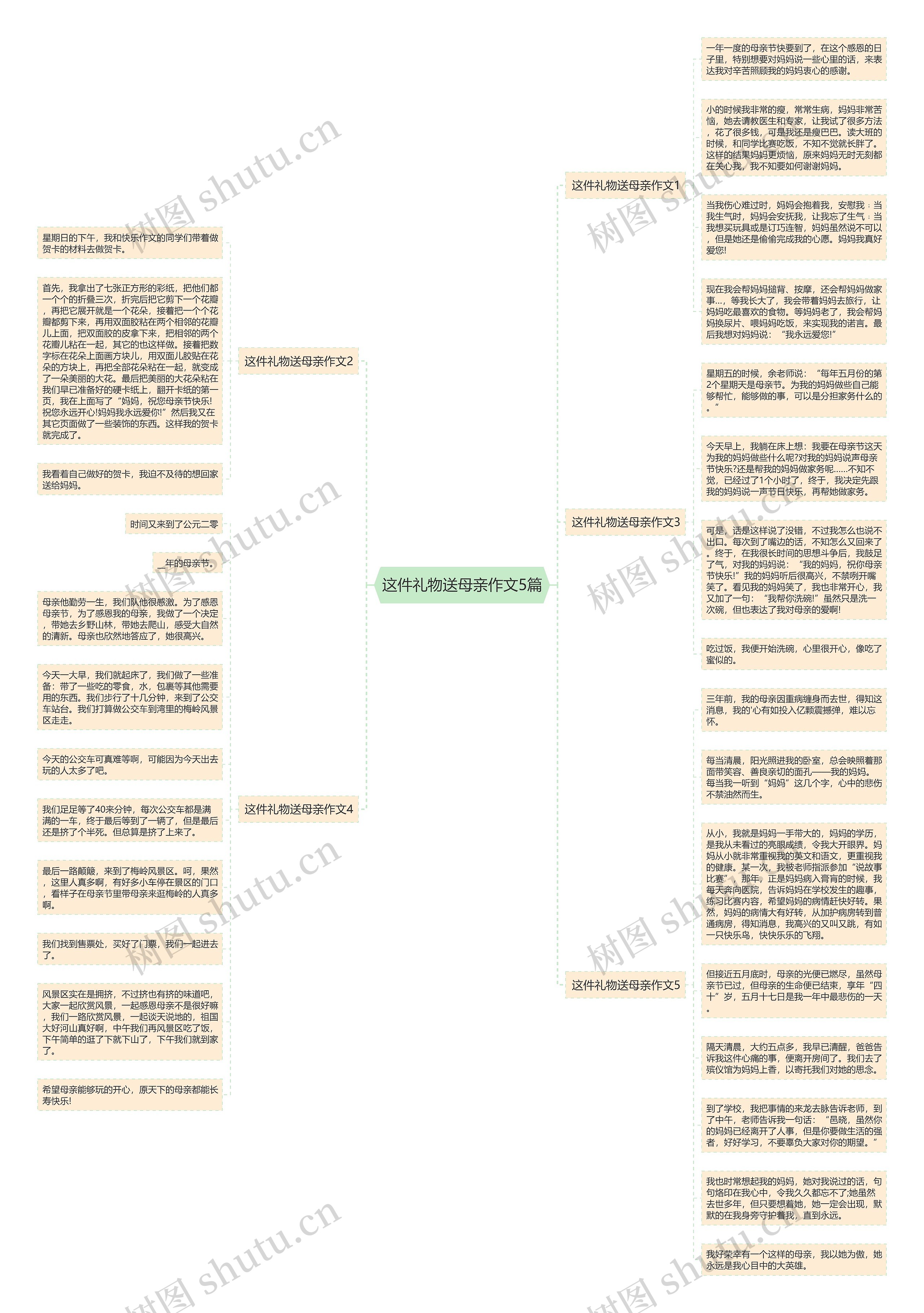 这件礼物送母亲作文5篇思维导图