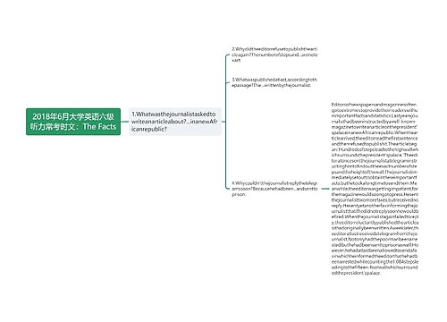 2018年6月大学英语六级听力常考时文：The Facts