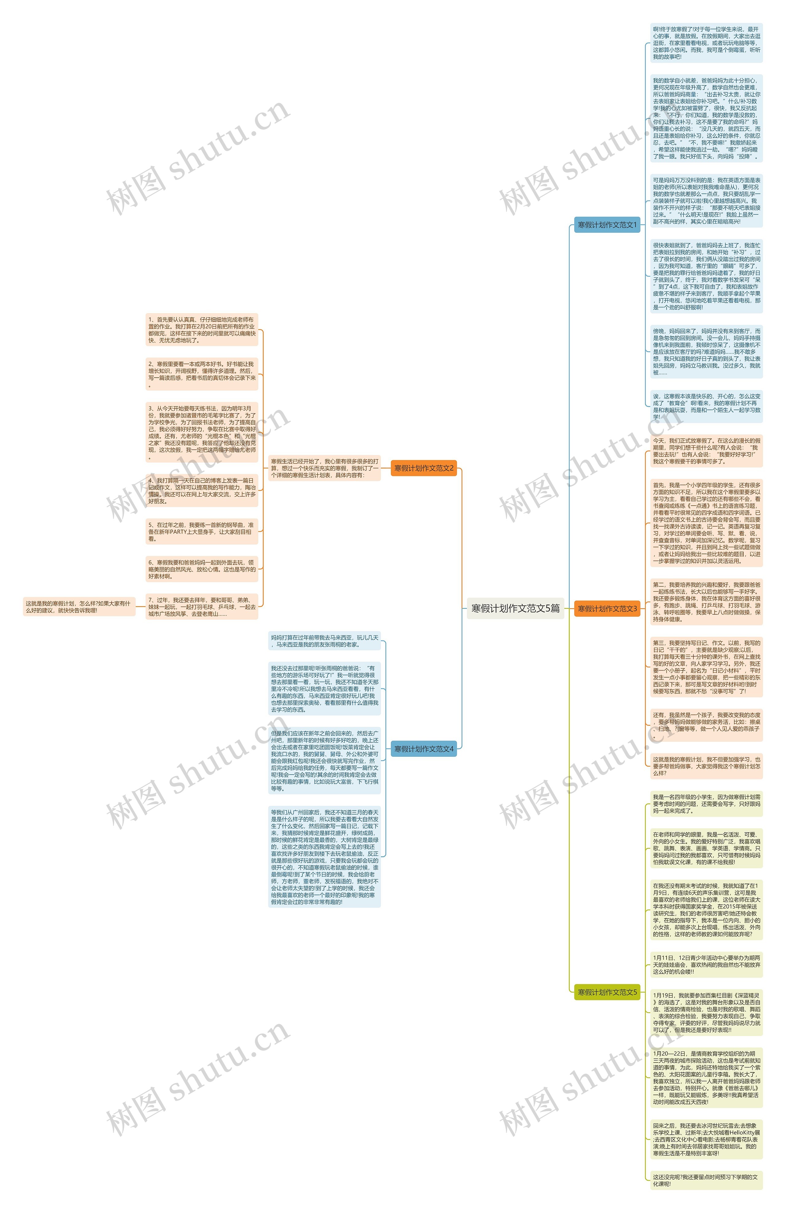 寒假计划作文范文5篇思维导图