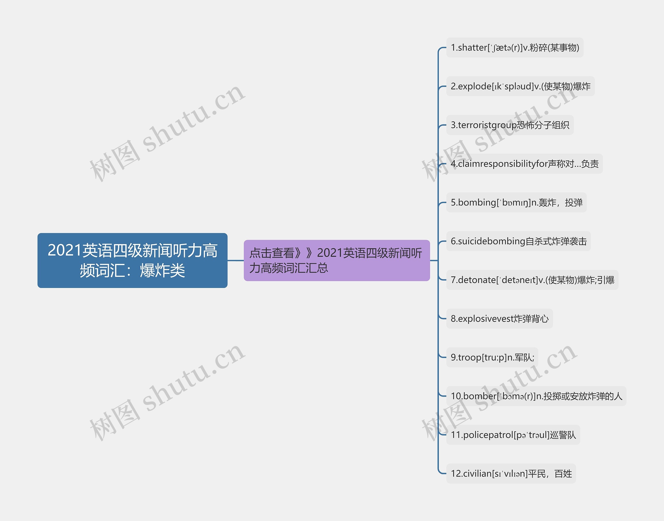 2021英语四级新闻听力高频词汇：爆炸类