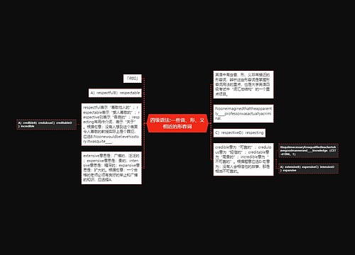 四级语法:一些音、形、义相近的形容词