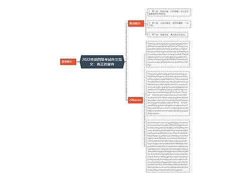 2022英语四级考试作文范文：真正的富有