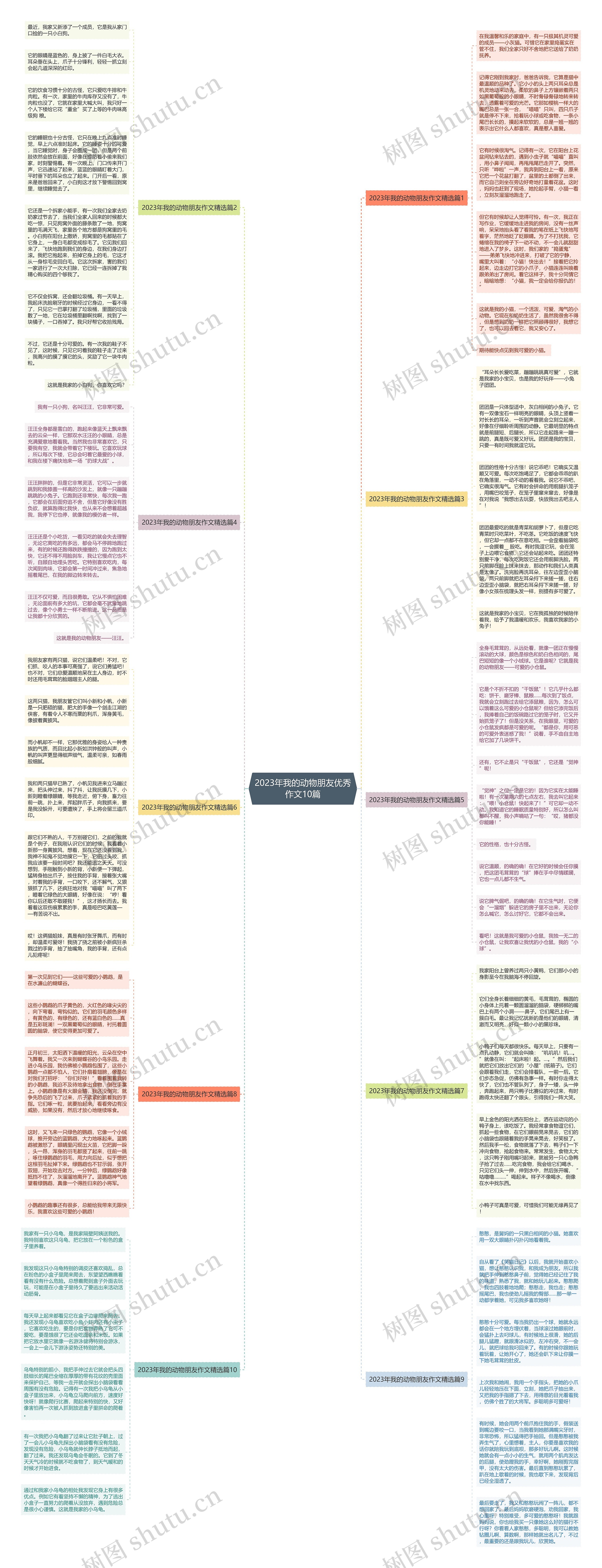 2023年我的动物朋友优秀作文10篇思维导图