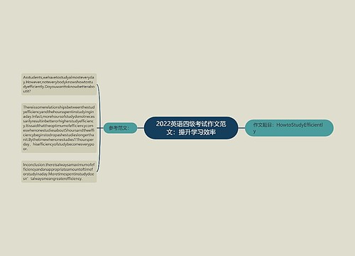 2022英语四级考试作文范文：提升学习效率