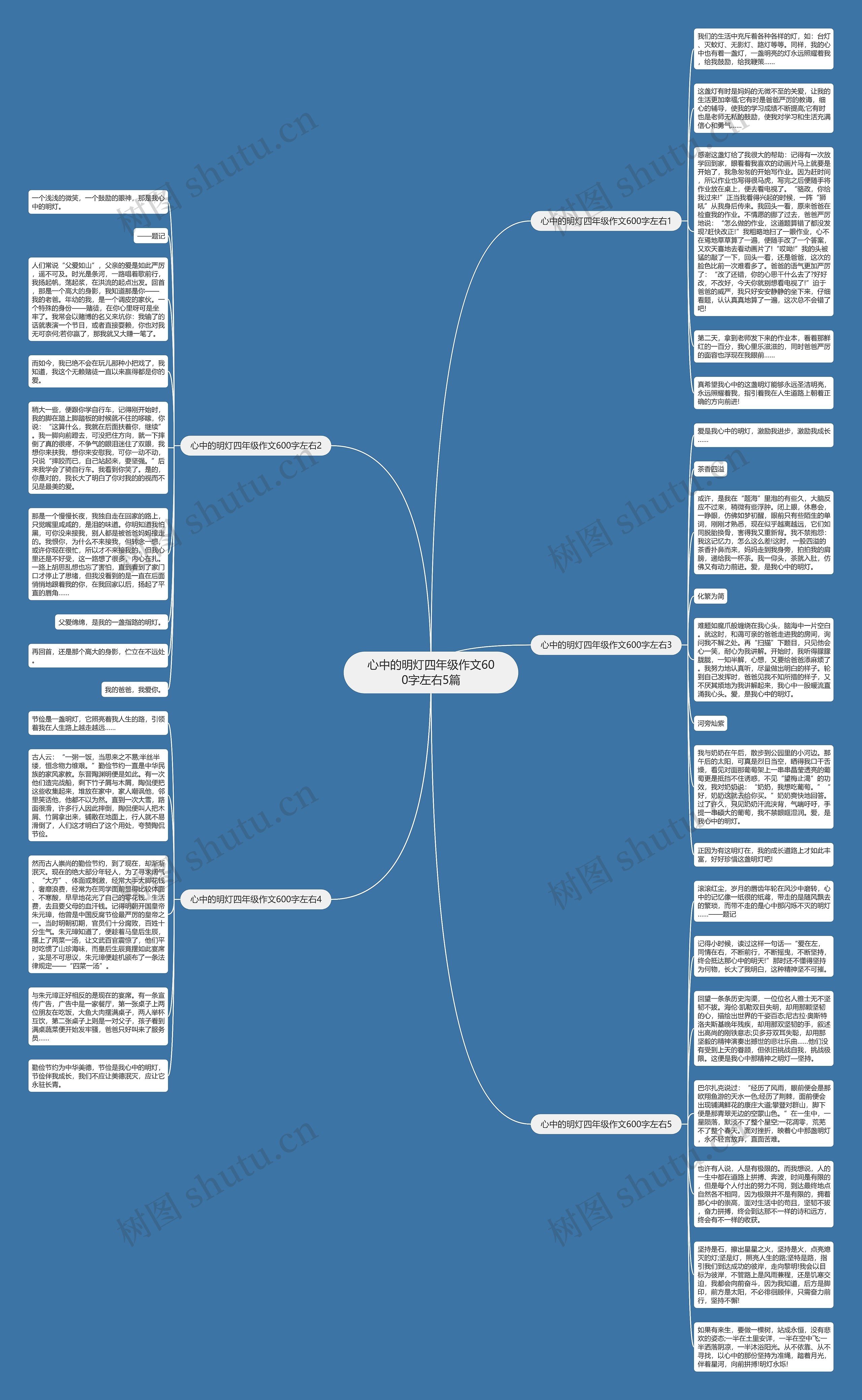 心中的明灯四年级作文600字左右5篇思维导图