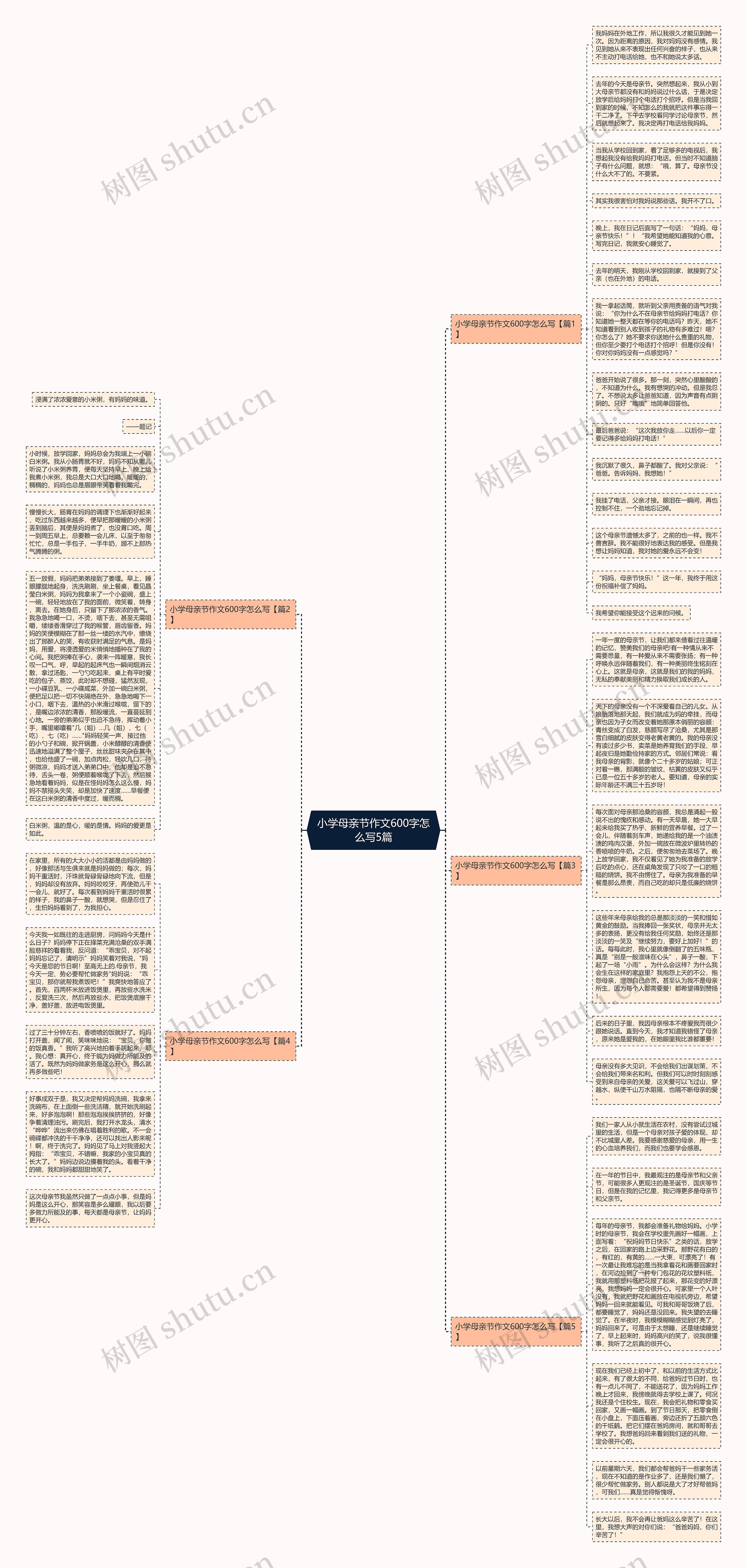 小学母亲节作文600字怎么写5篇思维导图