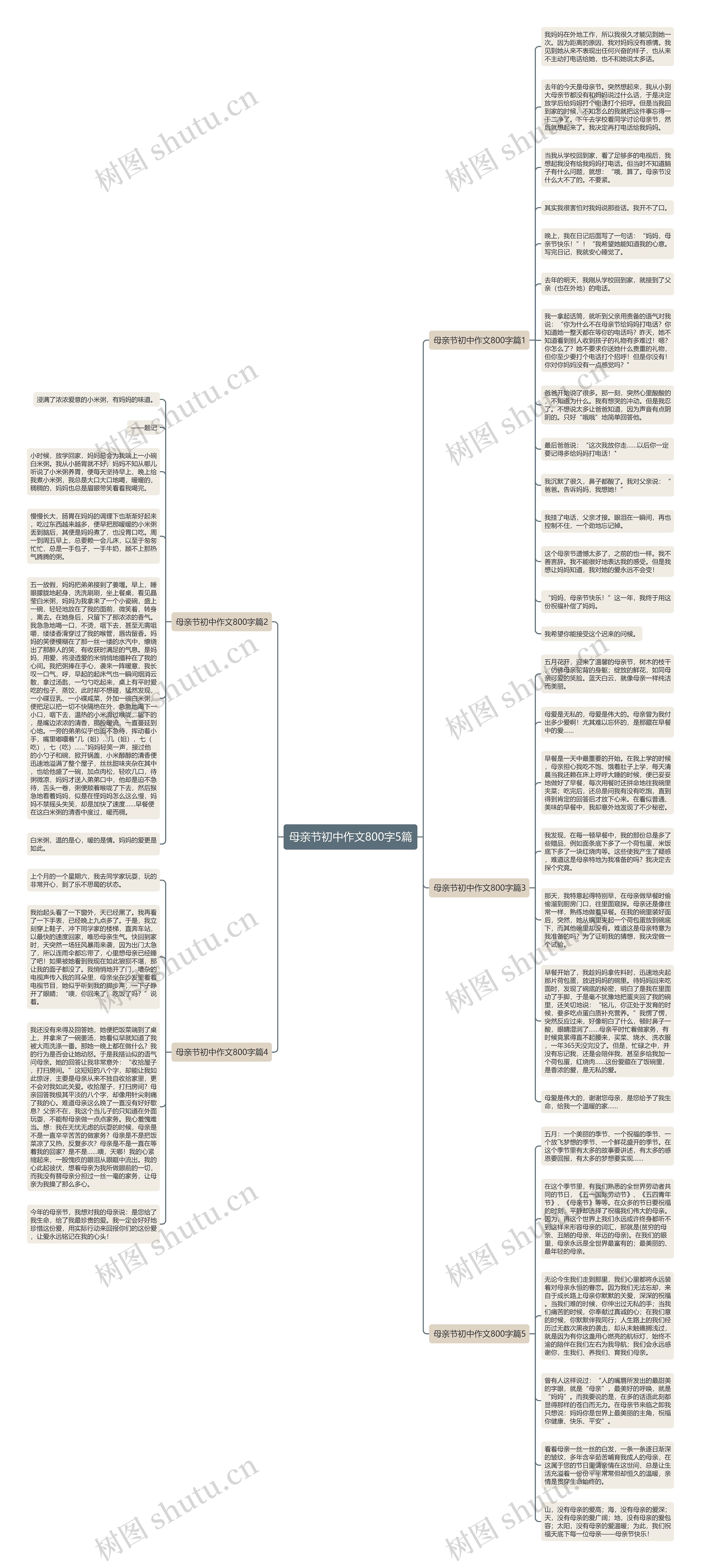 母亲节初中作文800字5篇思维导图