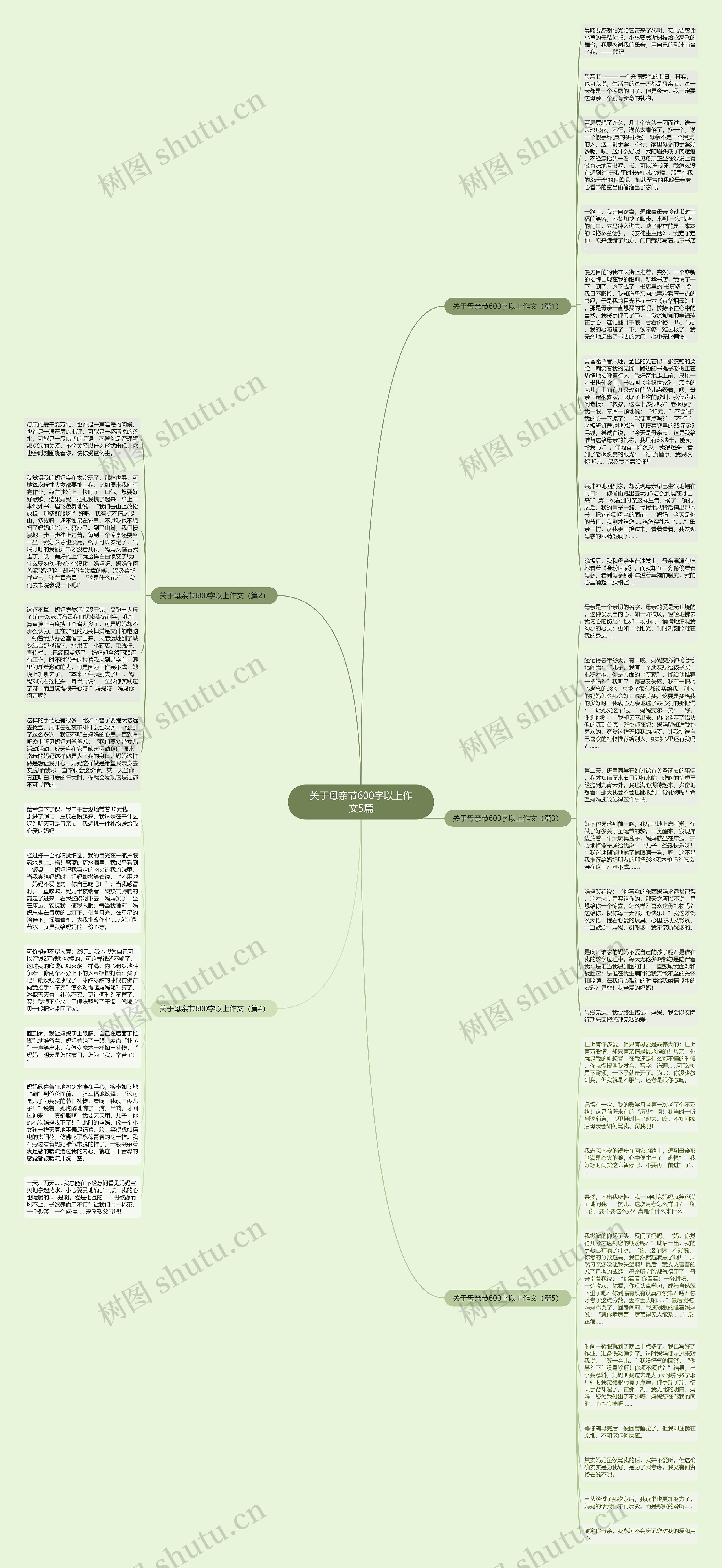 关于母亲节600字以上作文5篇思维导图