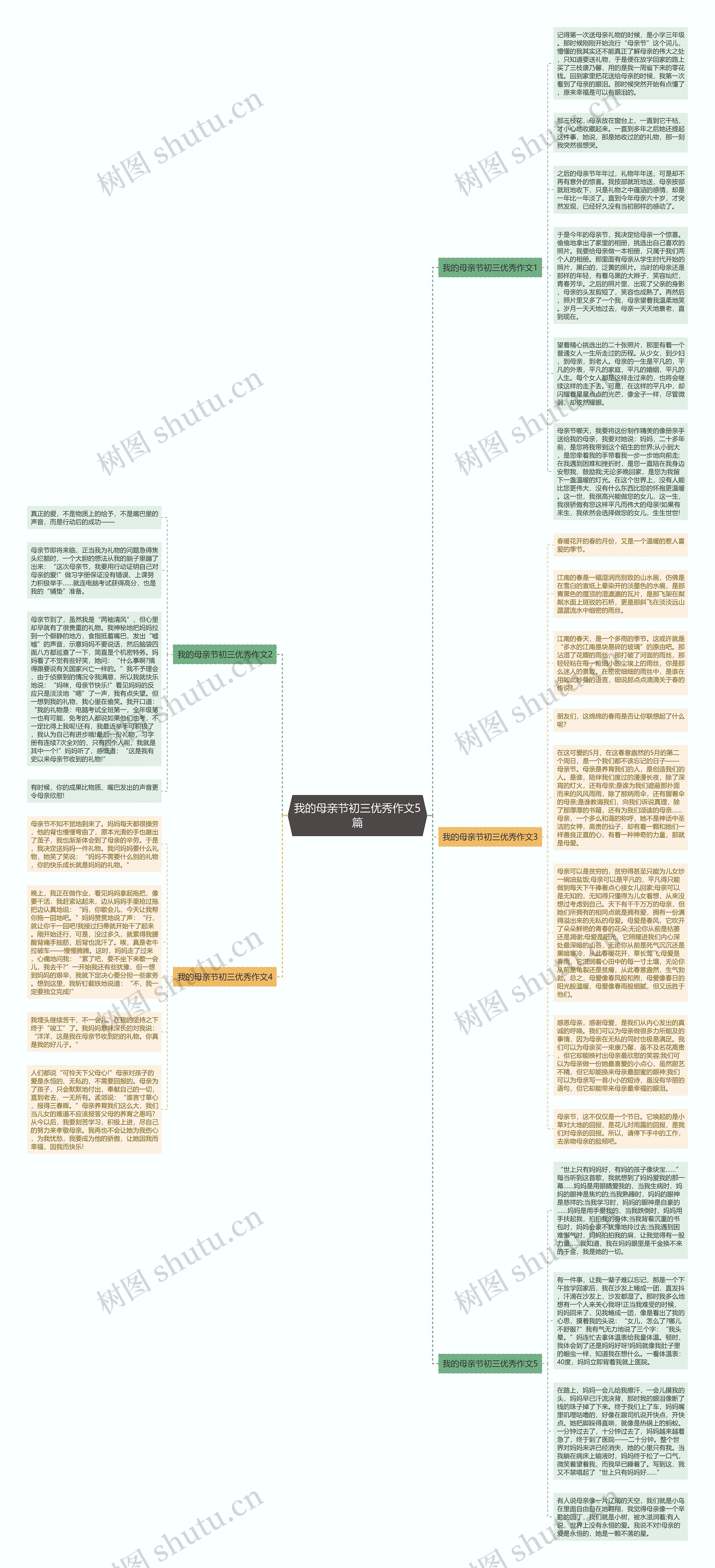 我的母亲节初三优秀作文5篇思维导图高清图 我的母亲节初三优秀作文5篇思维导图