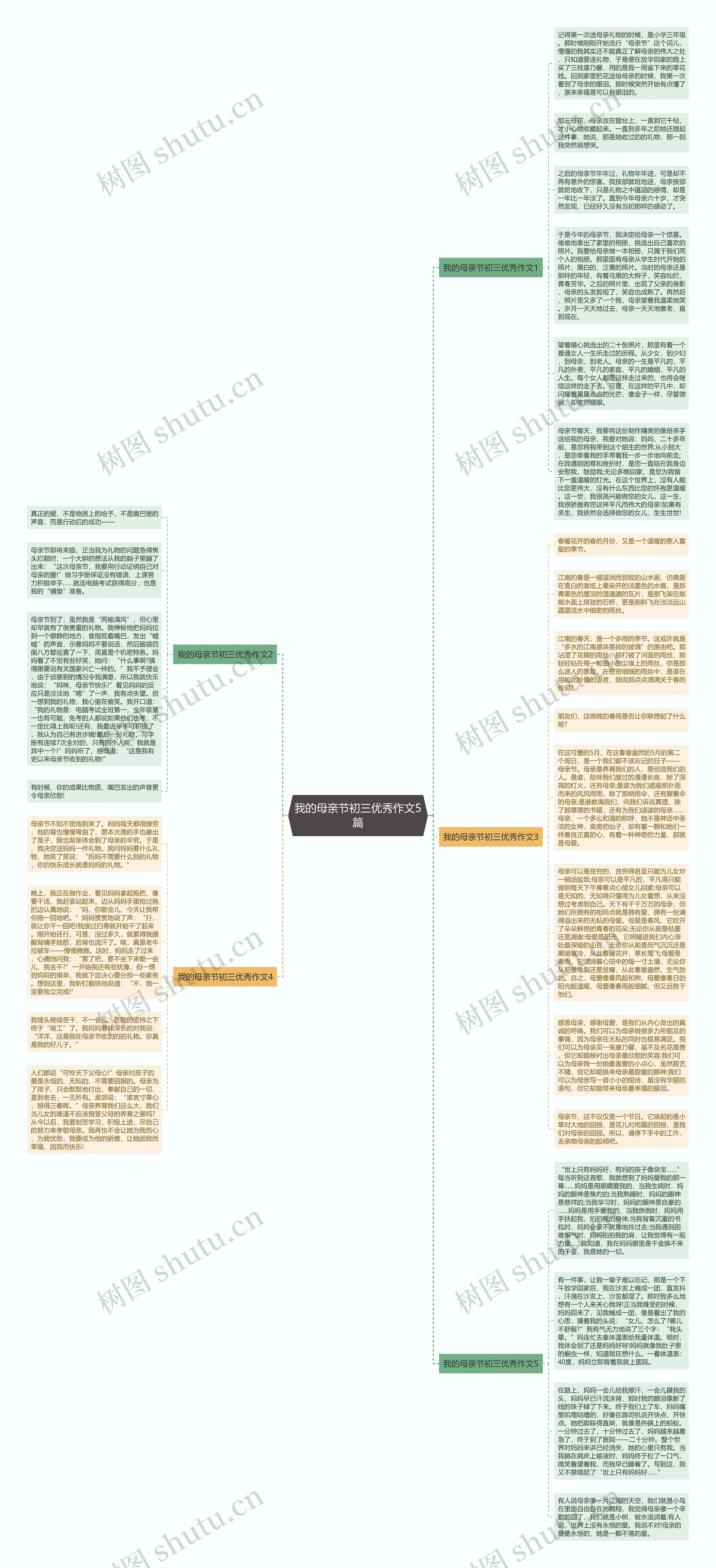 我的母亲节初三优秀作文5篇思维导图