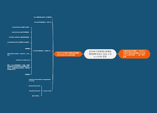2022年12月英语六级语法用法辨析之few, little, a few, a little 区别 2022年12月英语六级语法用法辨析之few, little, a few, a little 区别