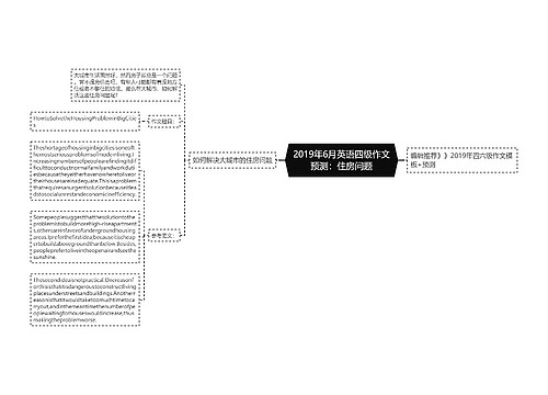 2019年6月英语四级作文预测：住房问题