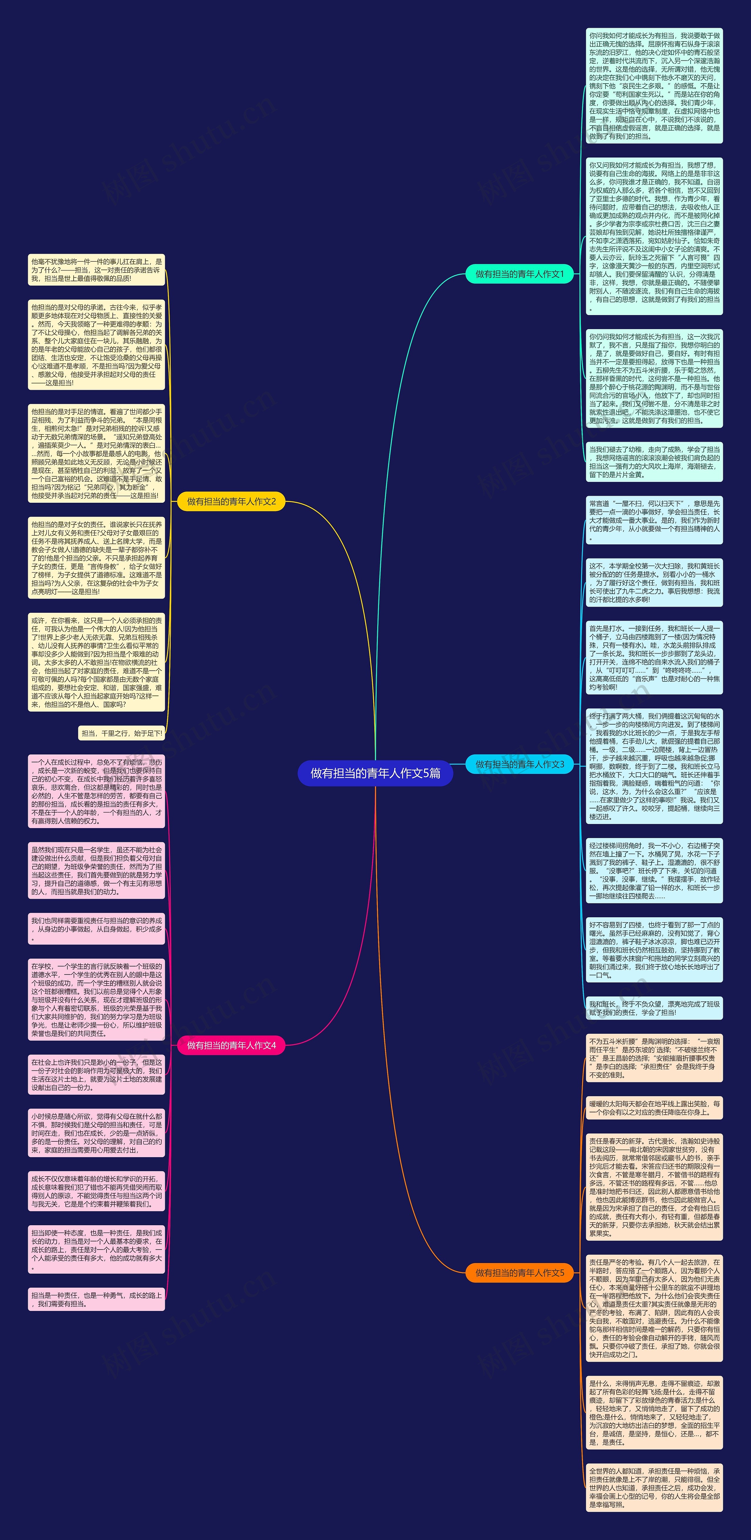 做有担当的青年人作文5篇思维导图
