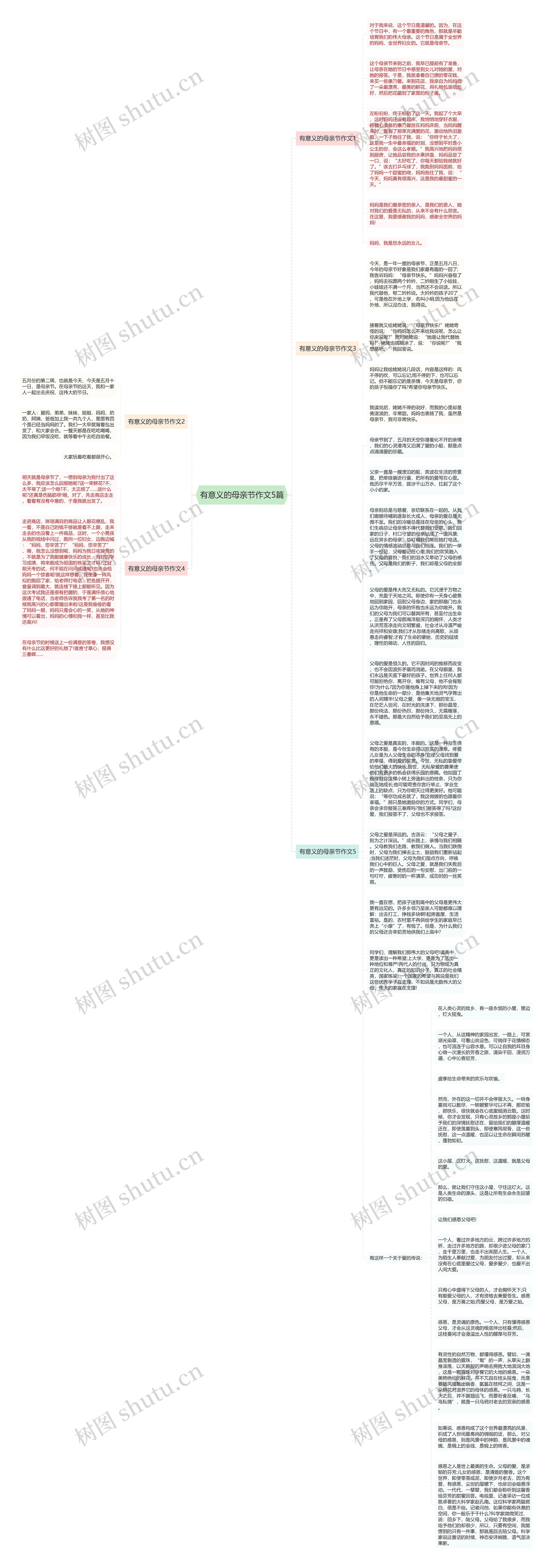 有意义的母亲节作文5篇思维导图