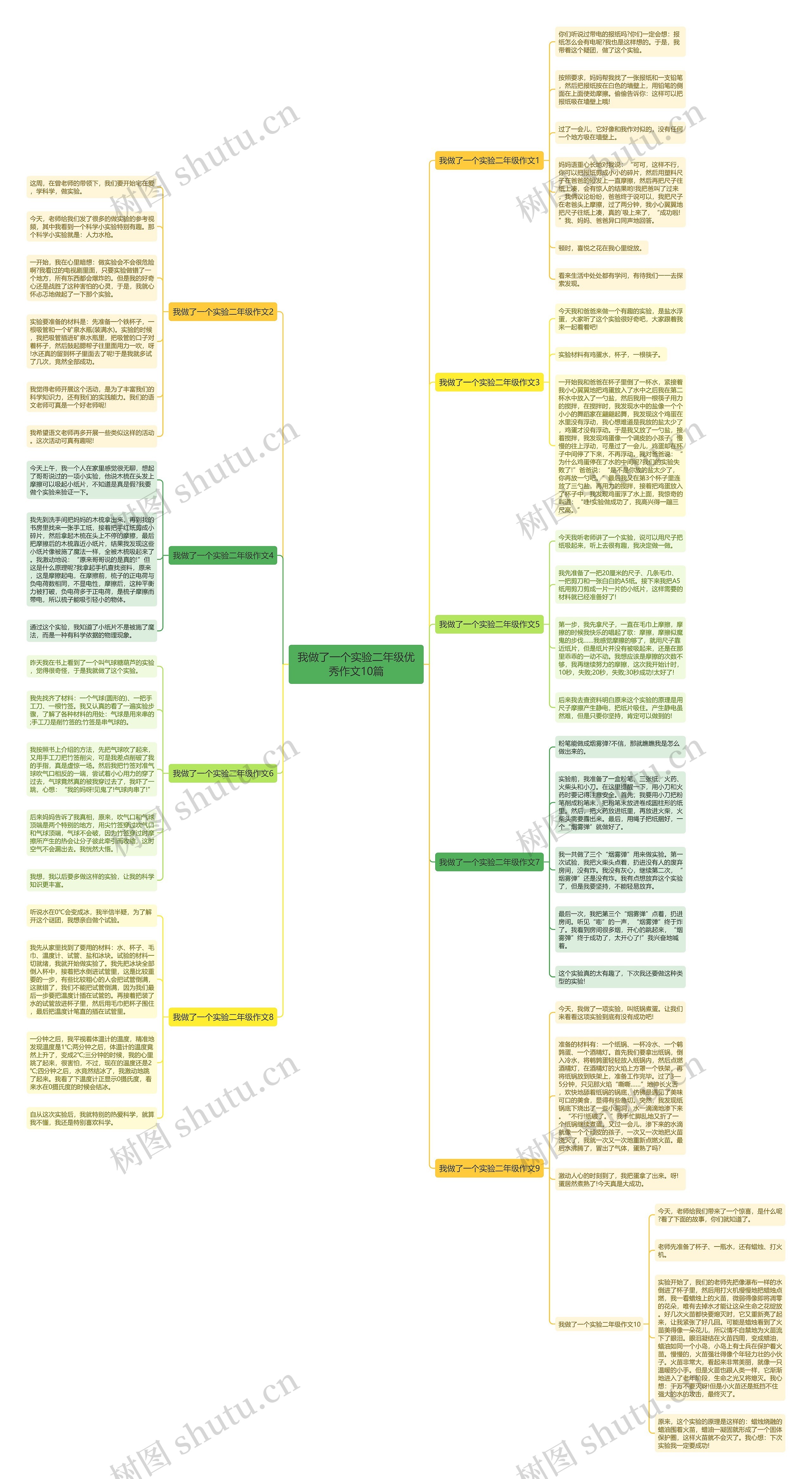 我做了一个实验二年级优秀作文10篇思维导图