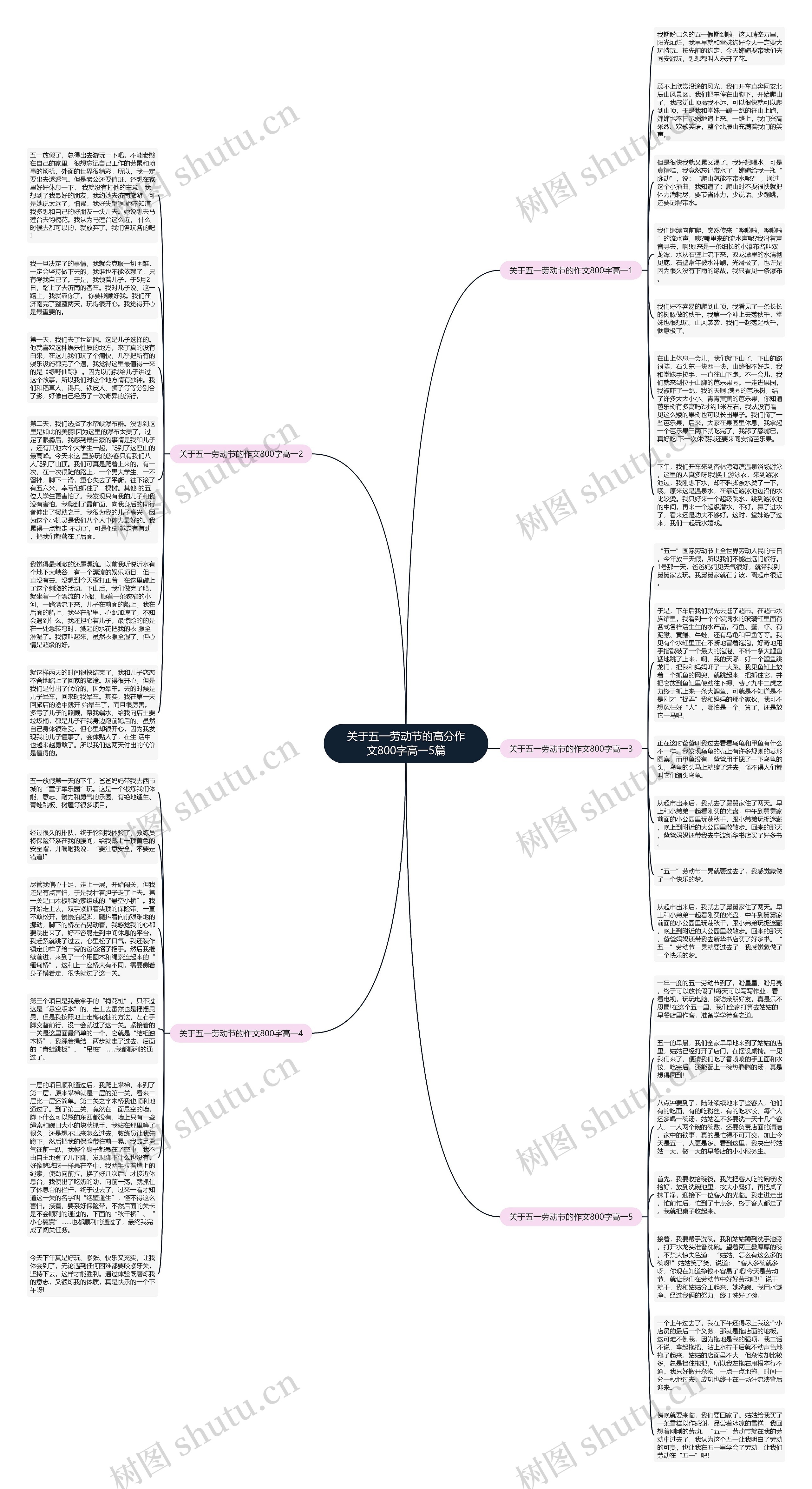 关于五一劳动节的高分作文800字高一5篇思维导图