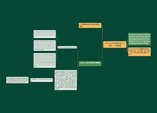 2021年6月英语四级作文预测：心理健康