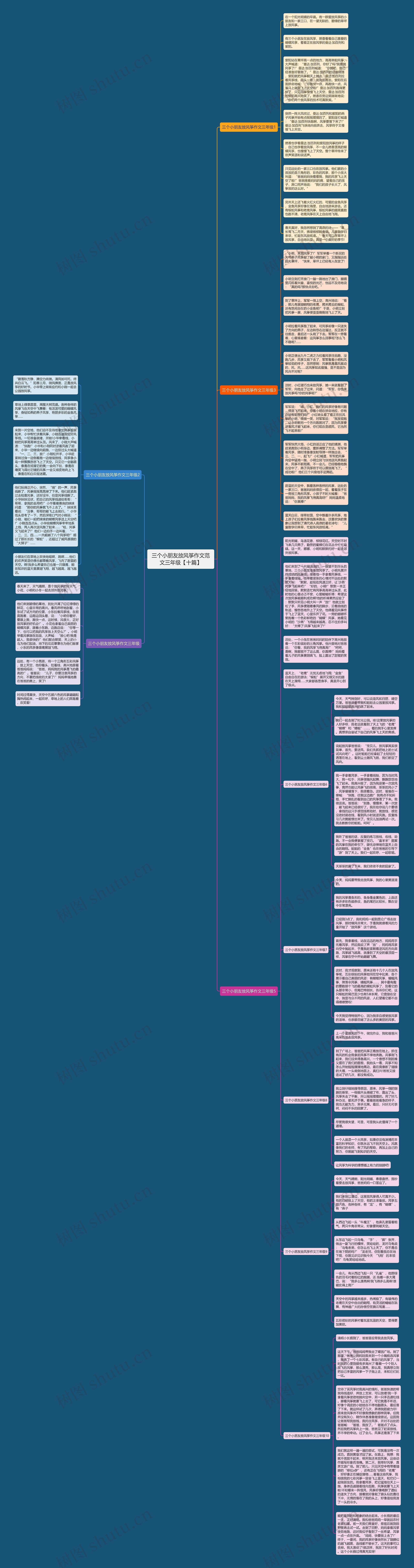 三个小朋友放风筝作文范文三年级【十篇】思维导图