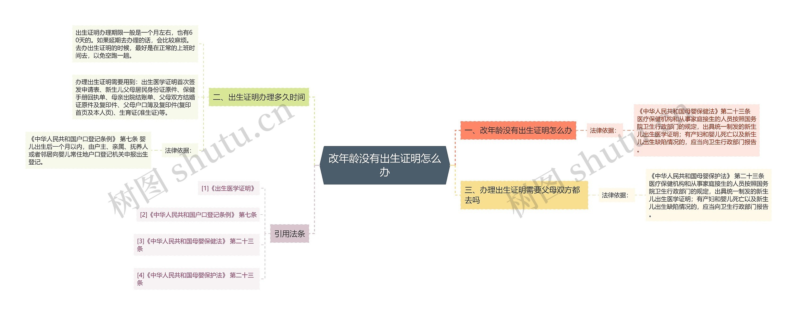 改年龄没有出生证明怎么办思维导图