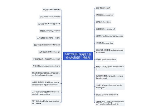 2017年6月大学英语六级作文常用短语：择业类