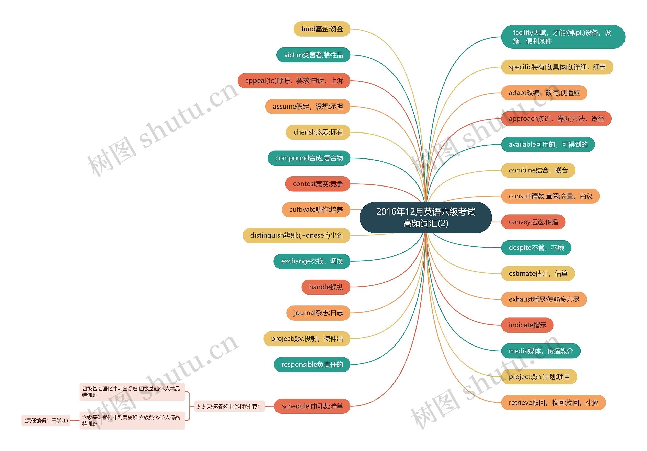2016年12月英语六级考试高频词汇(2)思维导图