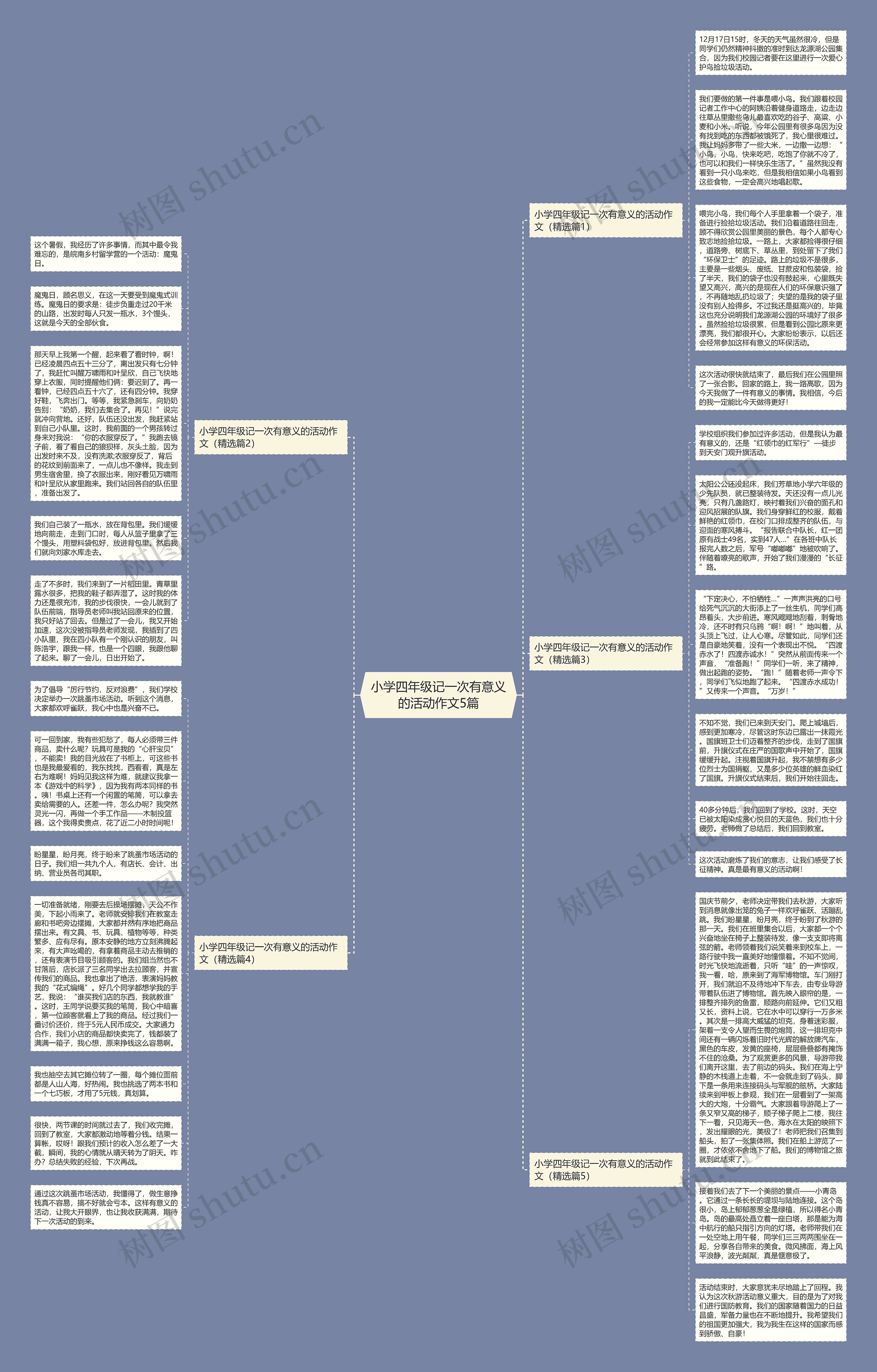 小学四年级记一次有意义的活动作文5篇思维导图