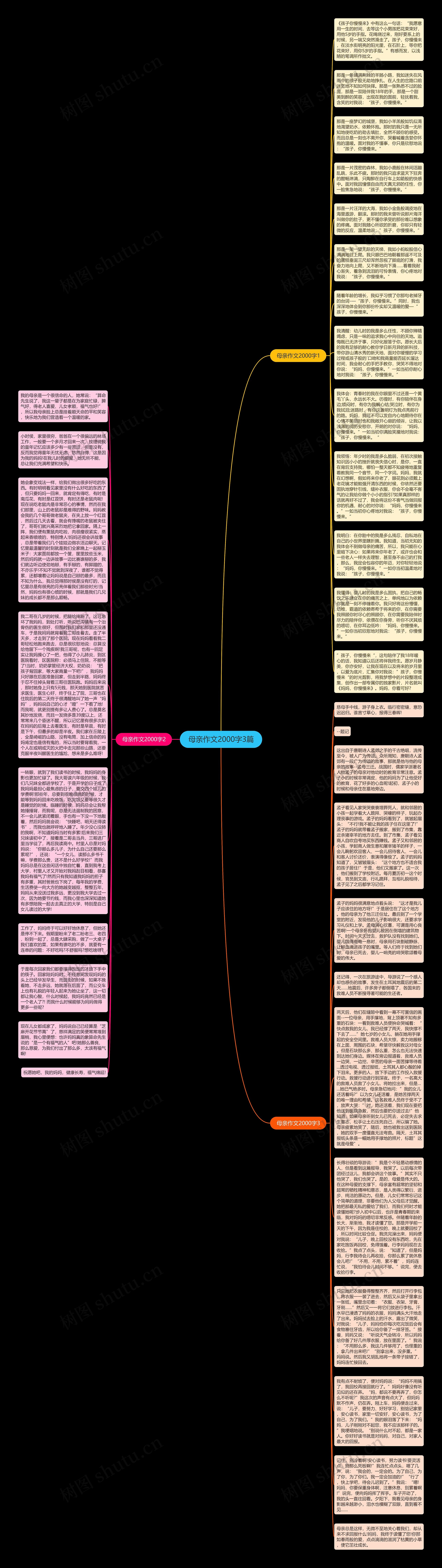 母亲作文2000字3篇思维导图