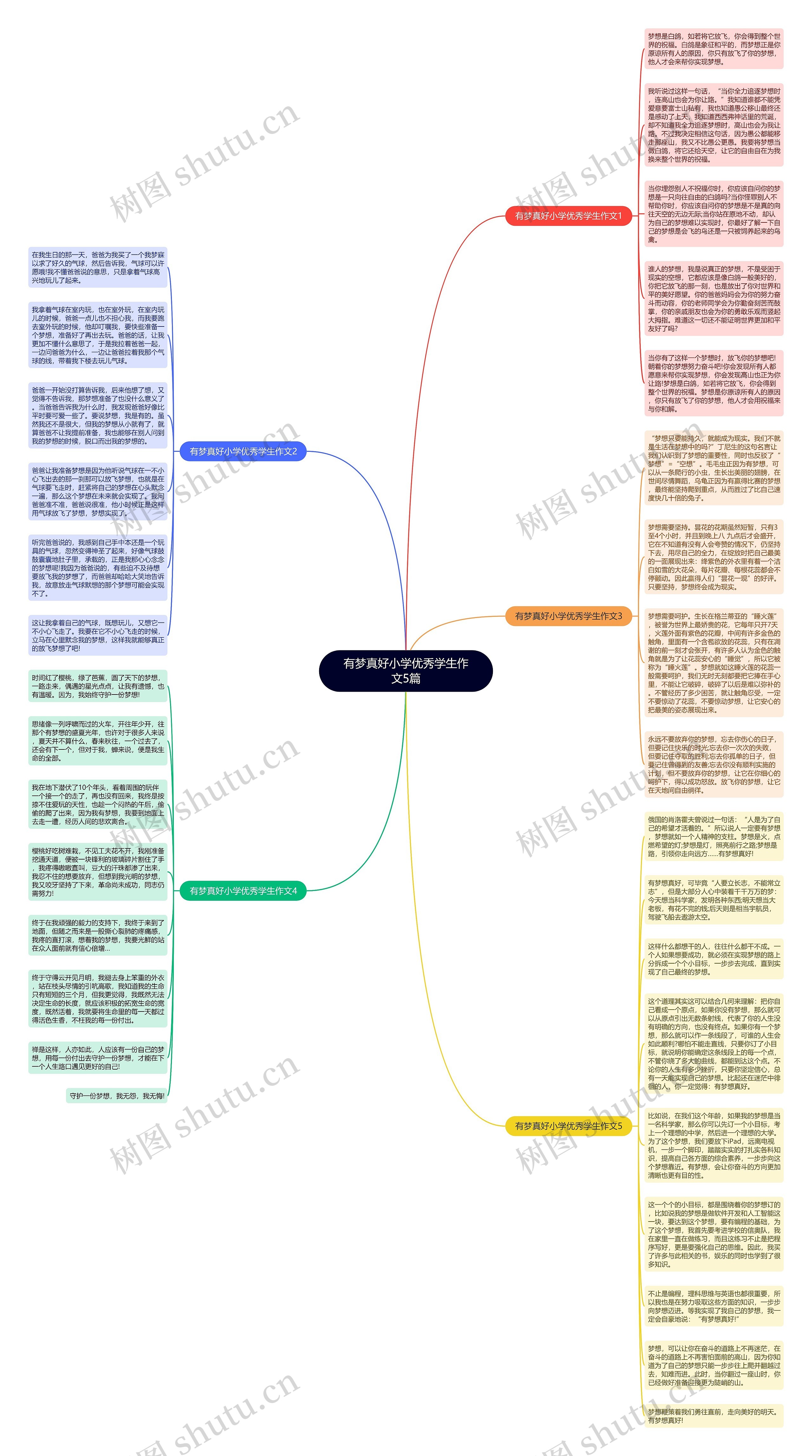 有梦真好小学优秀学生作文5篇思维导图