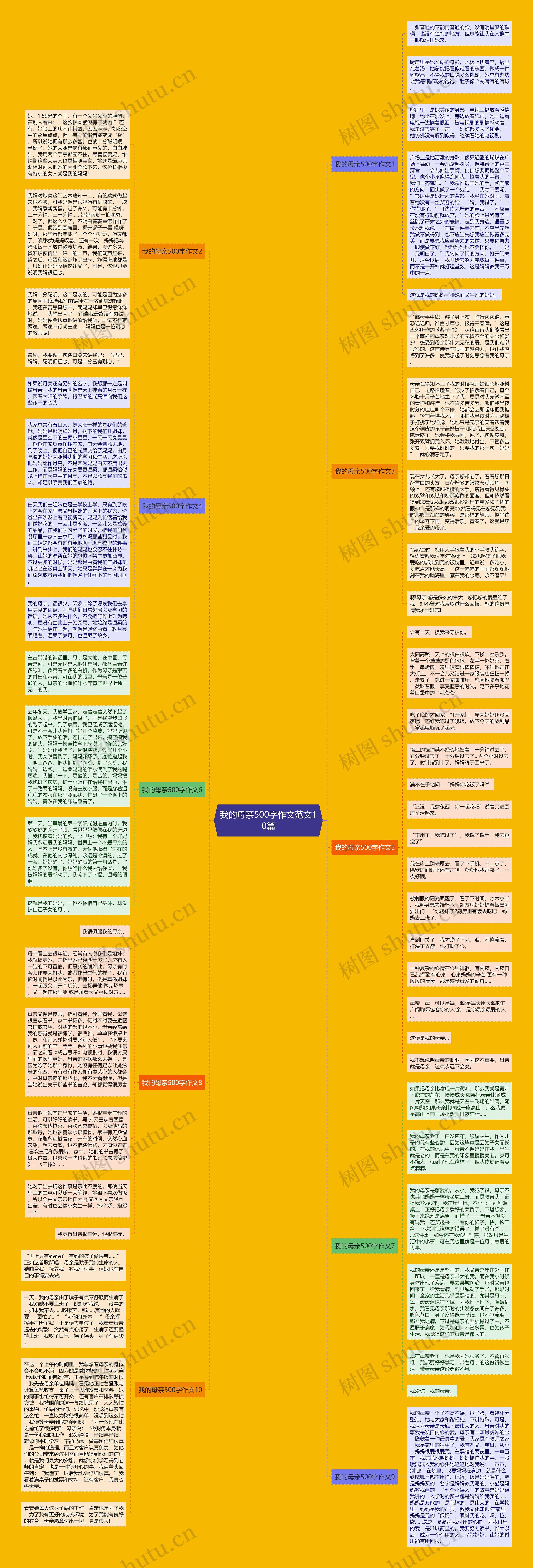 我的母亲500字作文范文10篇思维导图
