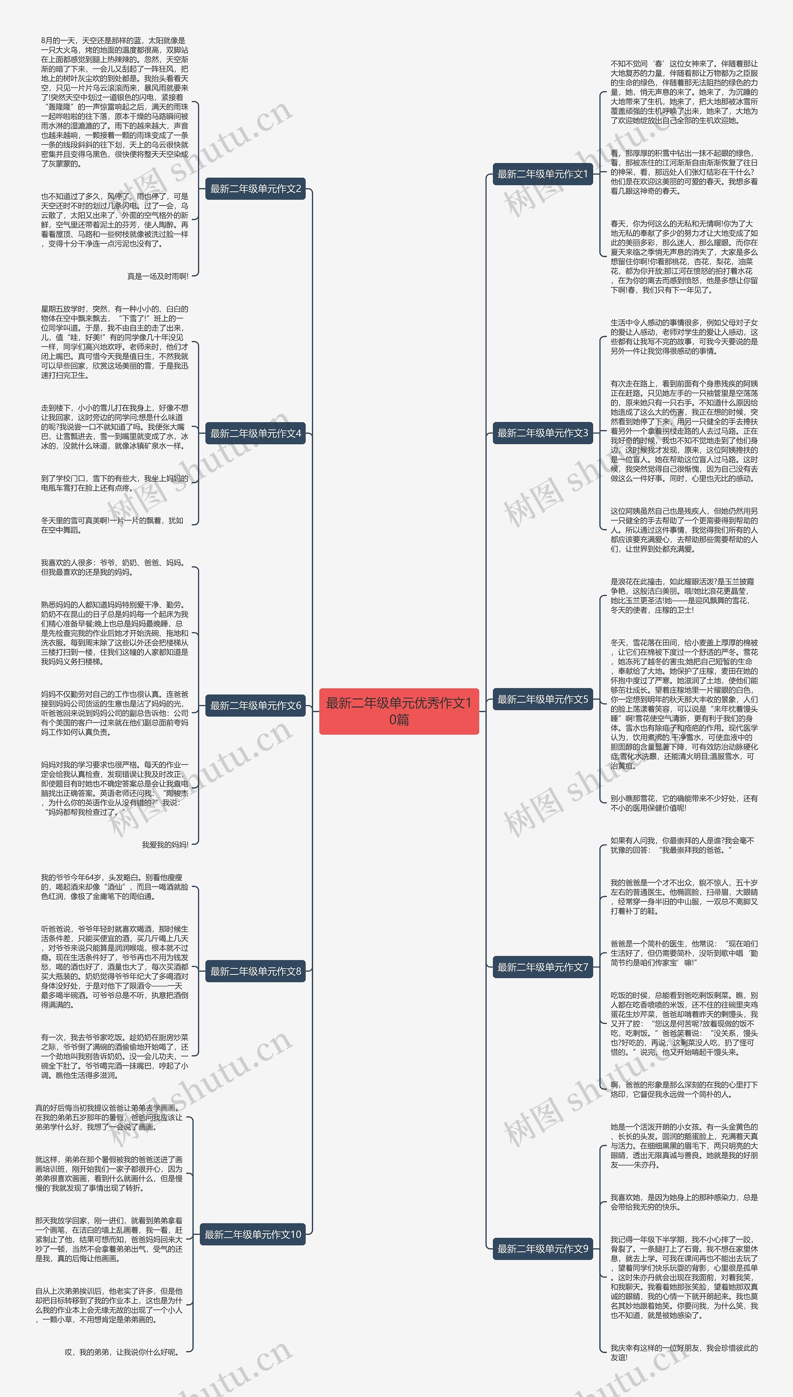 最新二年级单元优秀作文10篇思维导图
