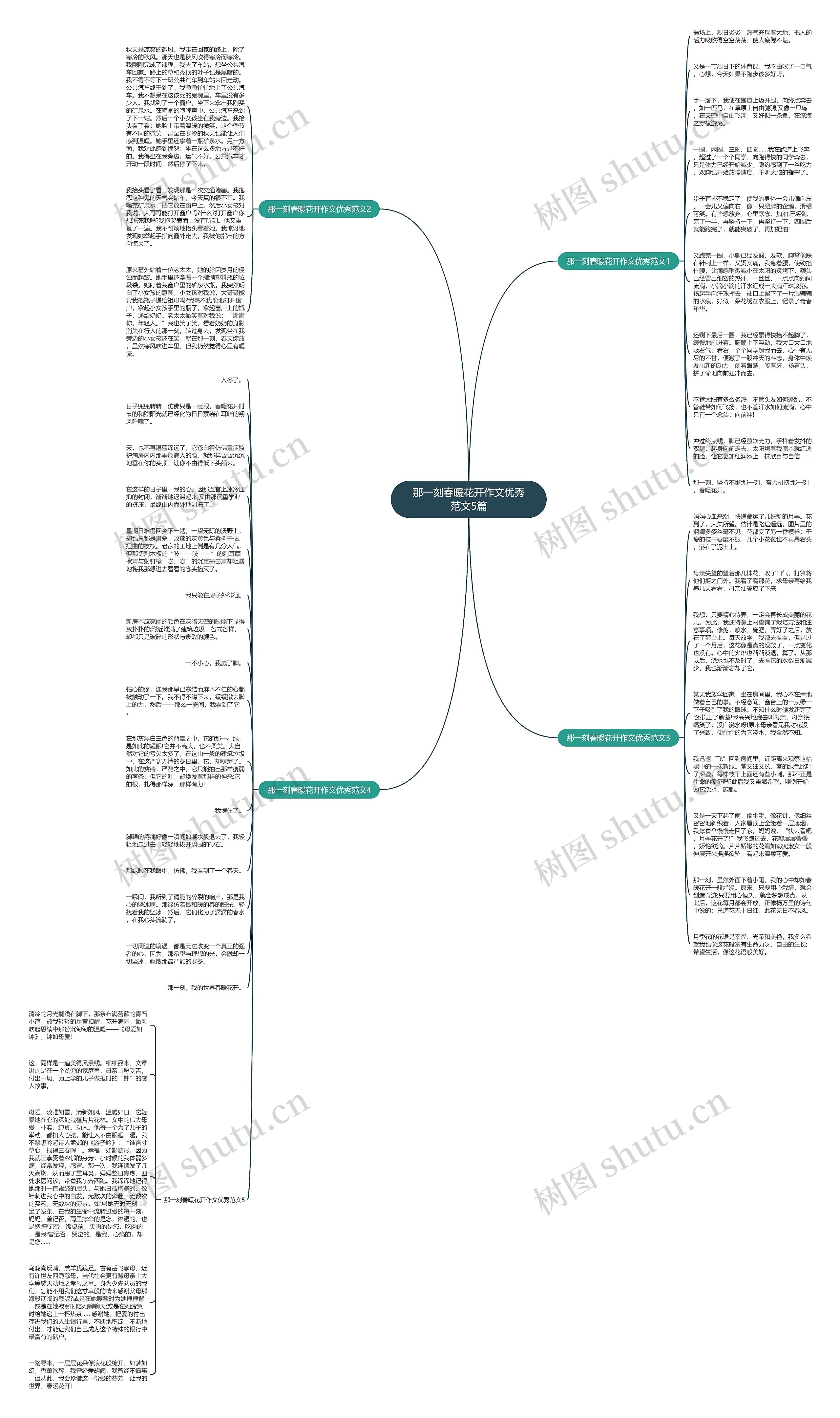 那一刻春暖花开作文优秀范文5篇思维导图